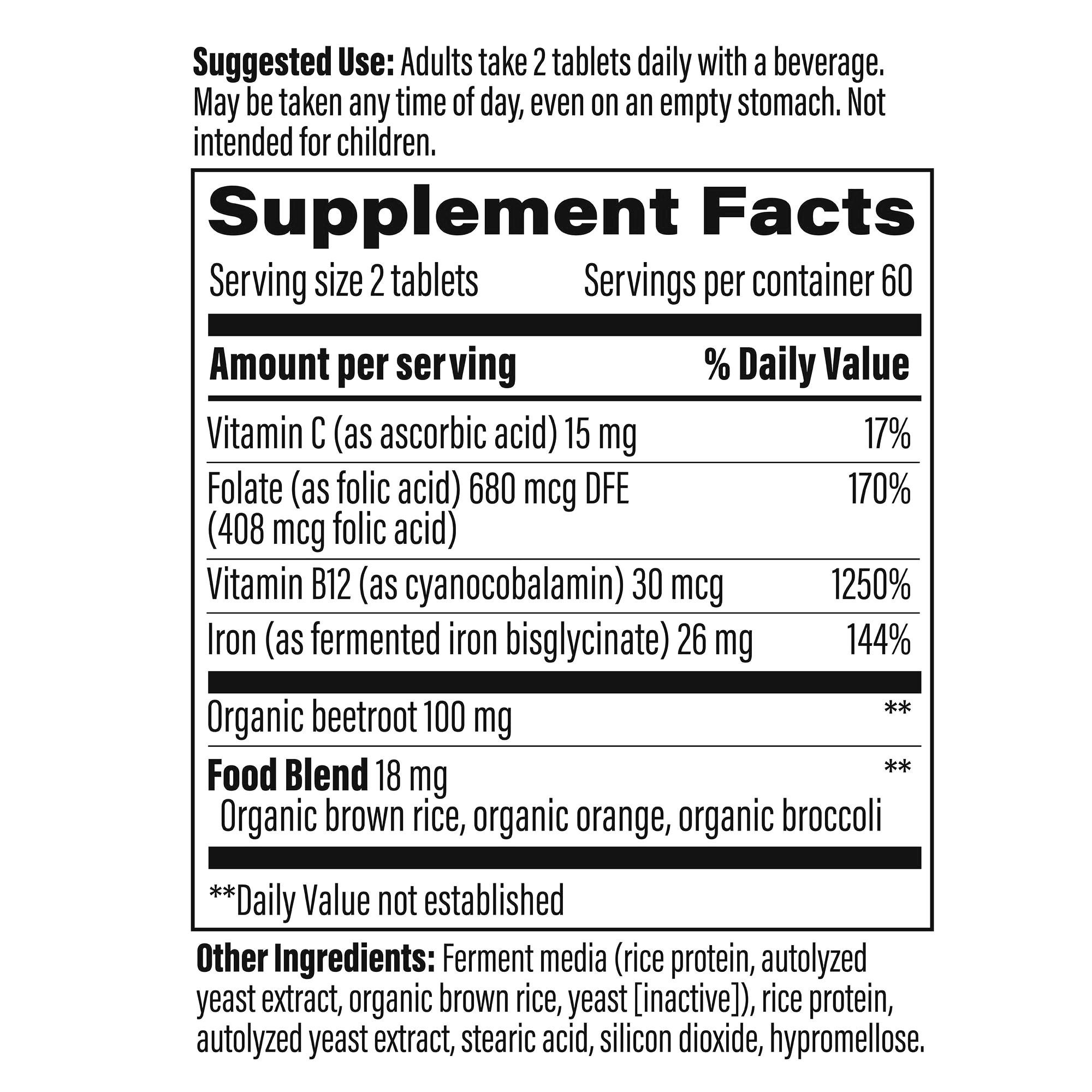 MegaFood Blood Builder Iron Minis, 120 Tablets 4 MegaFood Blood Builder Iron Minis, 120 Tablets - Image 4