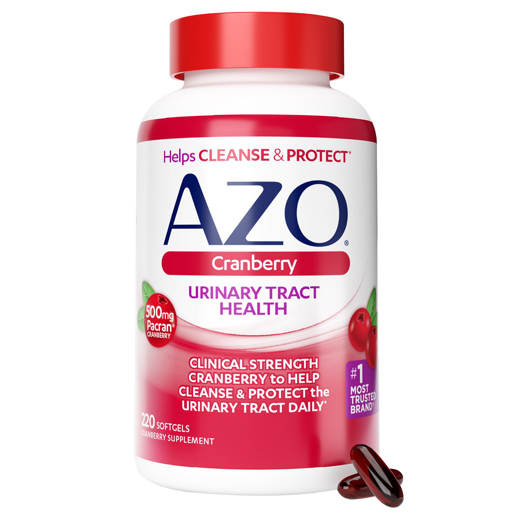 Azo Cranberry Urinary Tract Health 500 mg, 220 Softgels 4 Azo Cranberry Urinary Tract Health 500 mg, 220 Softgels - Image 4