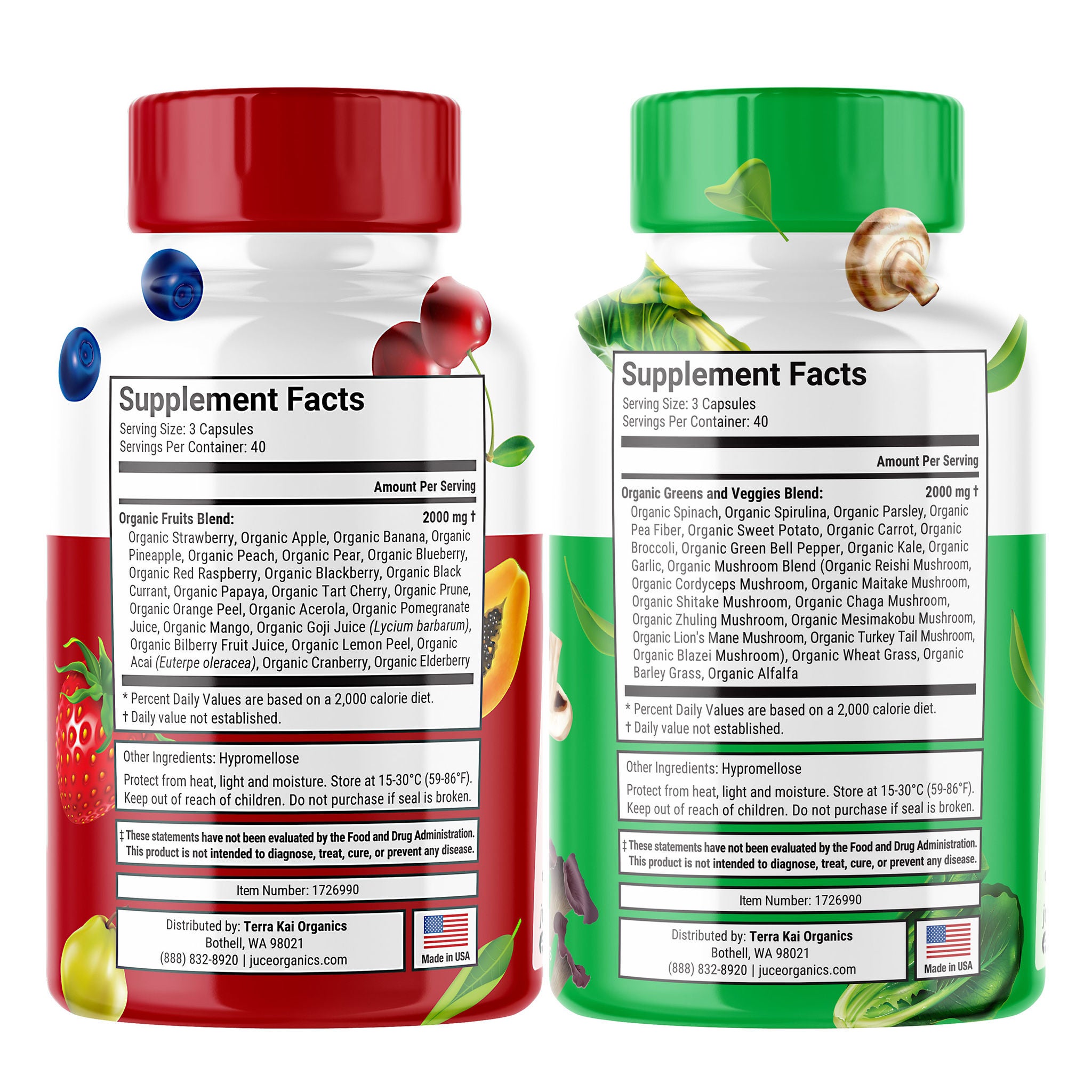 Terra Kai Organics Juce Super Fruits & Veggies, 240 Capsules 2 Terra Kai Organics Juce Super Fruits & Veggies, 240 Capsules - Image 2