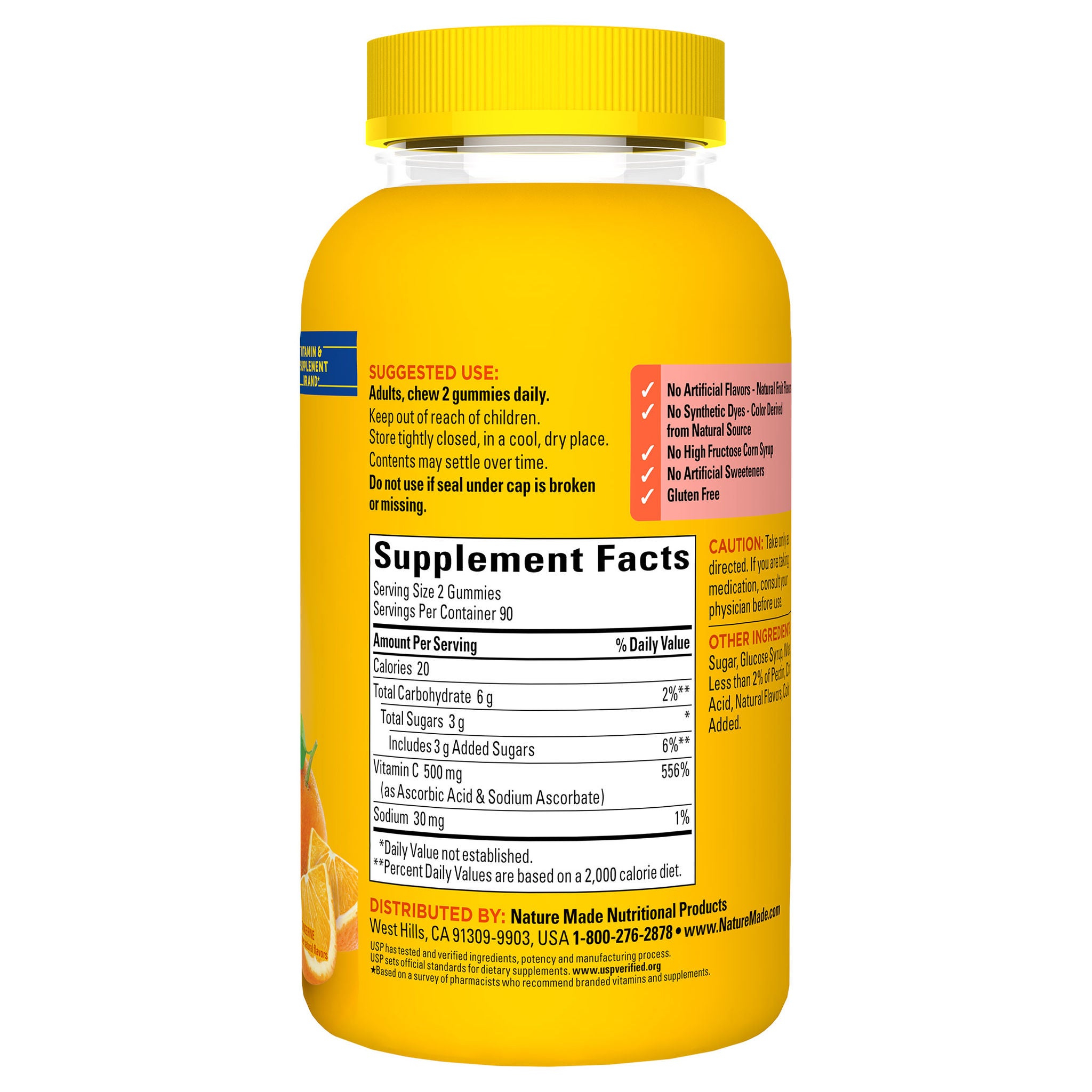 Nature Made Extra Strength Vitamin C 500 mg, 180 Gummies 3 Nature Made Extra Strength Vitamin C 500 mg, 180 Gummies - Image 3