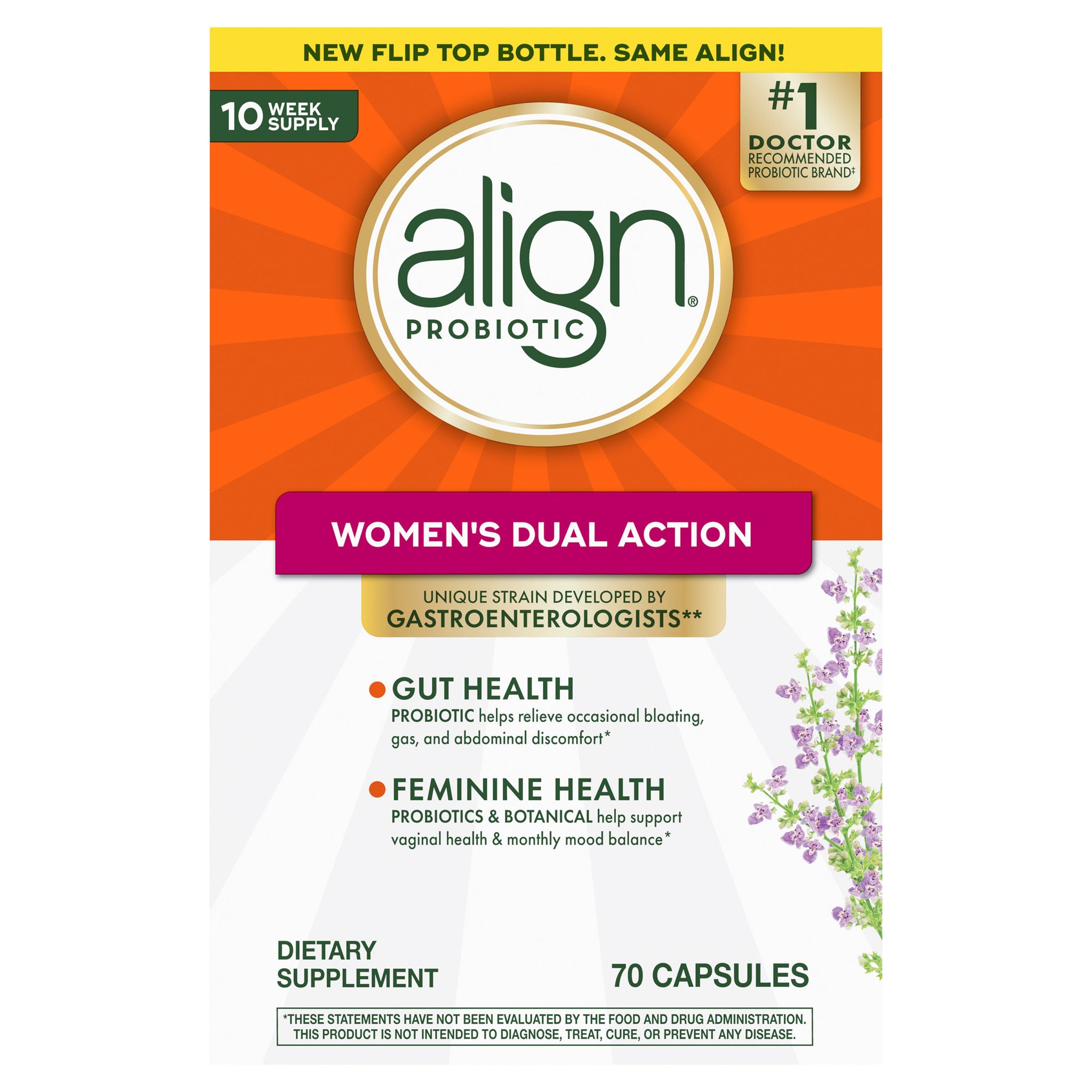 Align Women's Dual Action Probiotic Supplement, 70 Capsules 1 Align Women's Dual Action Probiotic Supplement, 70 Capsules