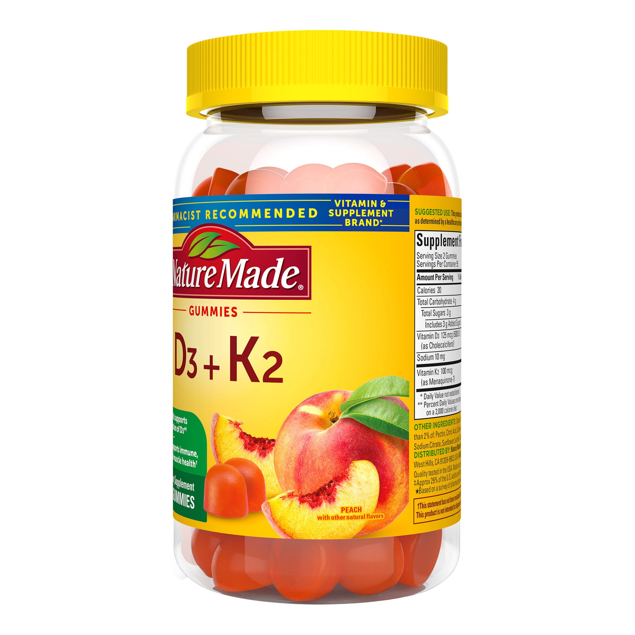 Nature Made D3 + K2 Gummies, 110 Gummies 2 Nature Made D3 + K2 Gummies, 110 Gummies - Image 2