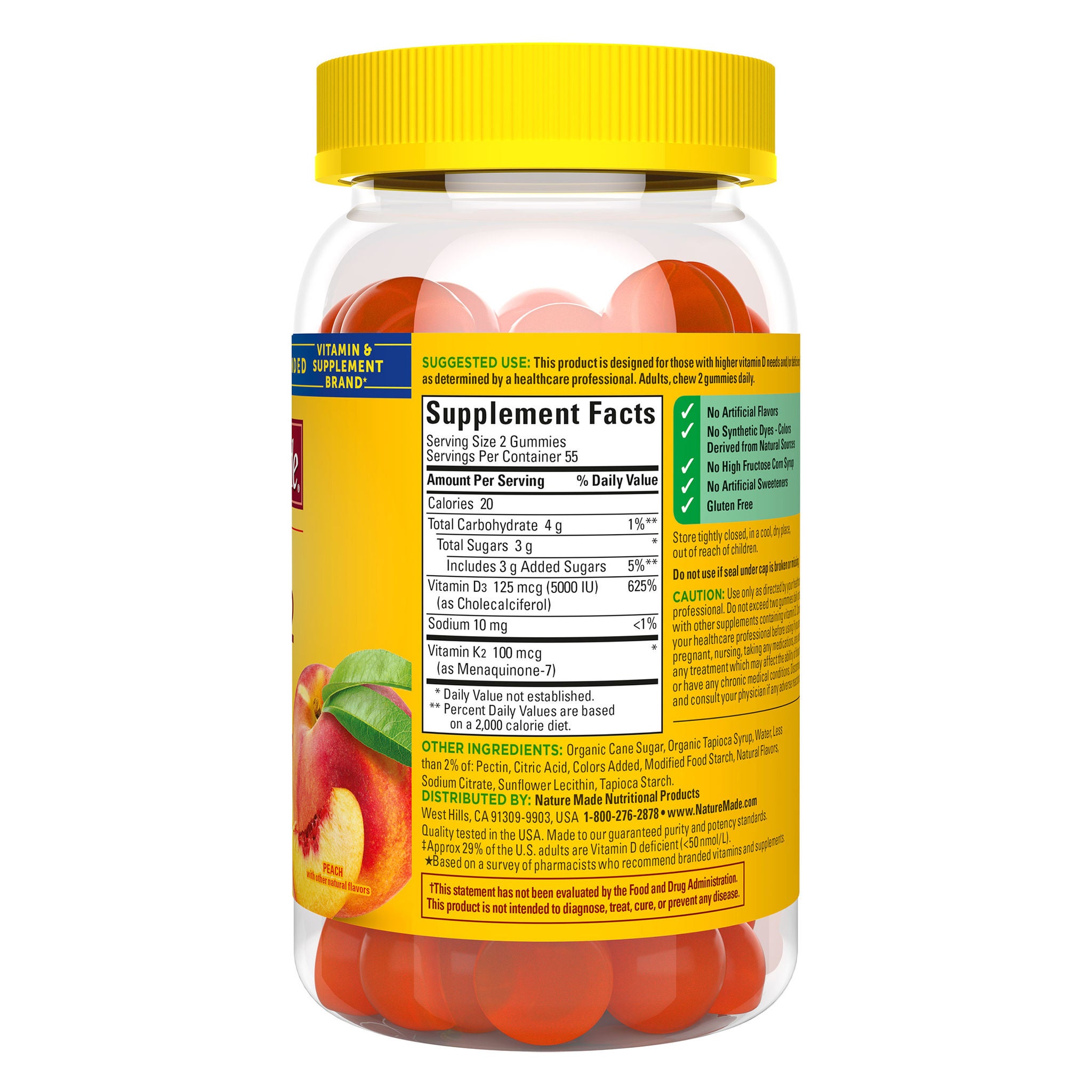 Nature Made D3 + K2 Gummies, 110 Gummies 3 Nature Made D3 + K2 Gummies, 110 Gummies - Image 3