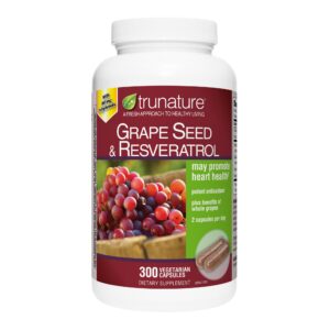 Trunature Grape Seed with Resveratrol, 300 Vegetarian Capsules