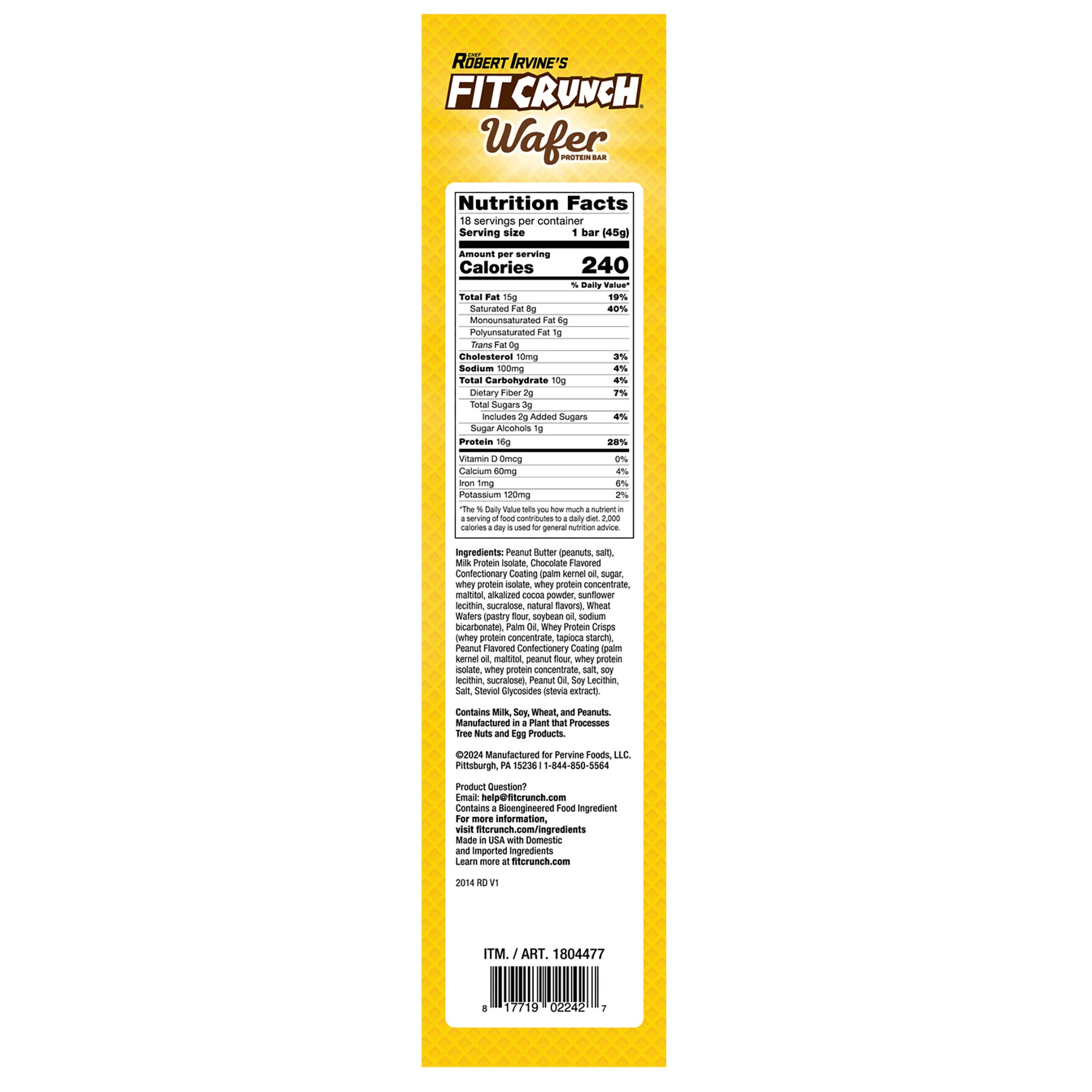Fitcrunch Wafer Protein Bars, 16g Protein, Chocolate Peanut Butter, 1.59 oz, 18-count 3 Fitcrunch Wafer Protein Bars, 16g Protein, Chocolate Peanut Butter, 1.59 oz, 18-count - Image 3