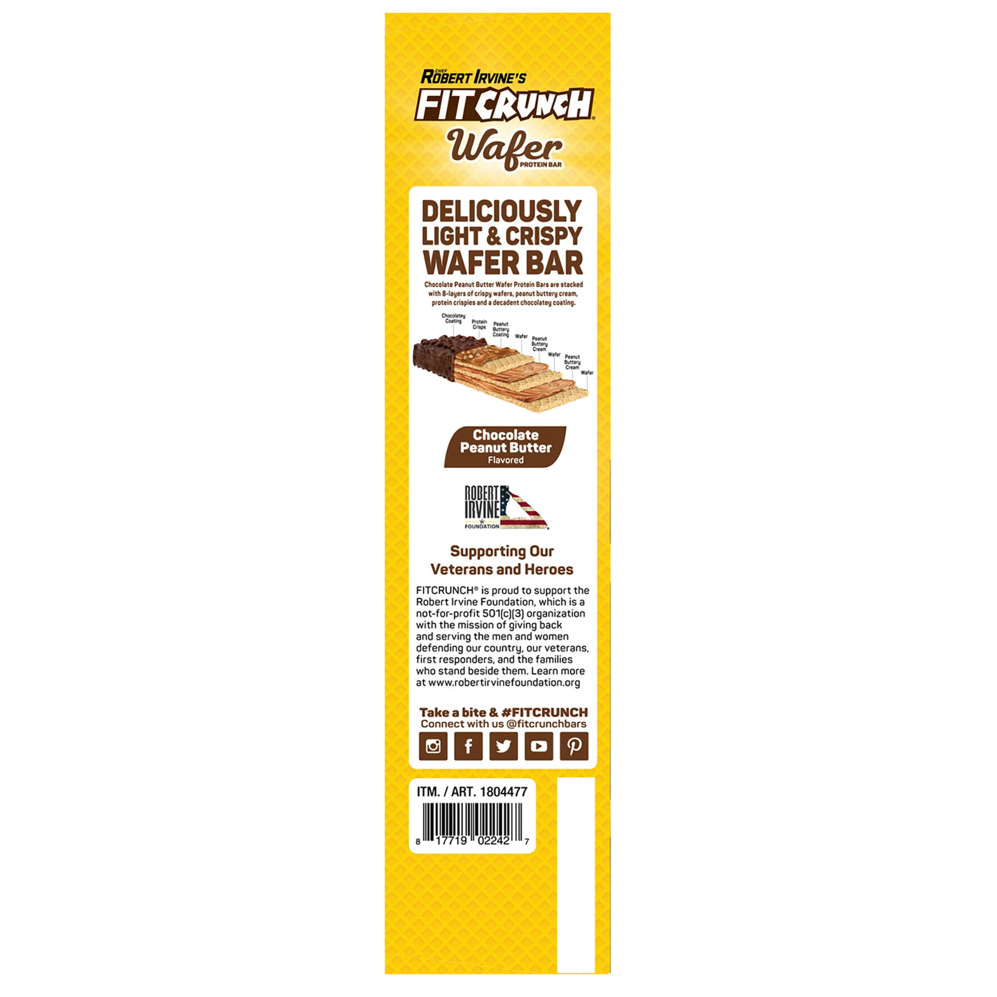 Fitcrunch Wafer Protein Bars, 16g Protein, Chocolate Peanut Butter, 1.59 oz, 18-count 4 Fitcrunch Wafer Protein Bars, 16g Protein, Chocolate Peanut Butter, 1.59 oz, 18-count - Image 4