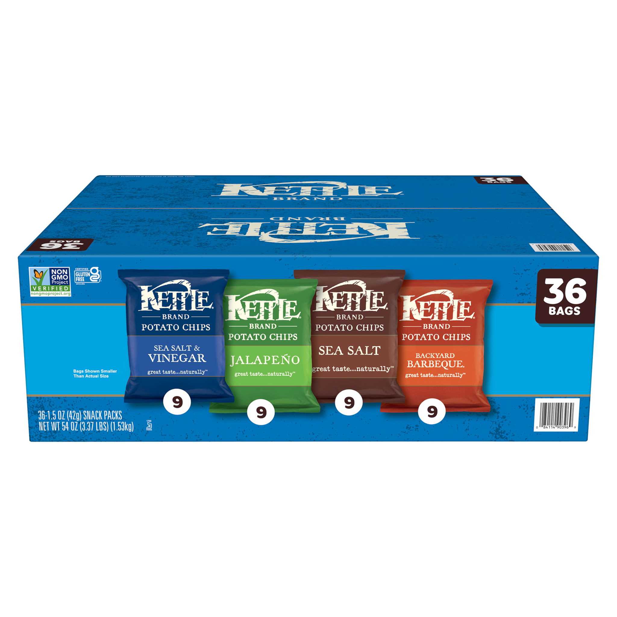 Kettle Brand Potato Chips, Variety Pack, 1.5 oz, 36-count 1 Kettle Brand Potato Chips, Variety Pack, 1.5 oz, 36-count