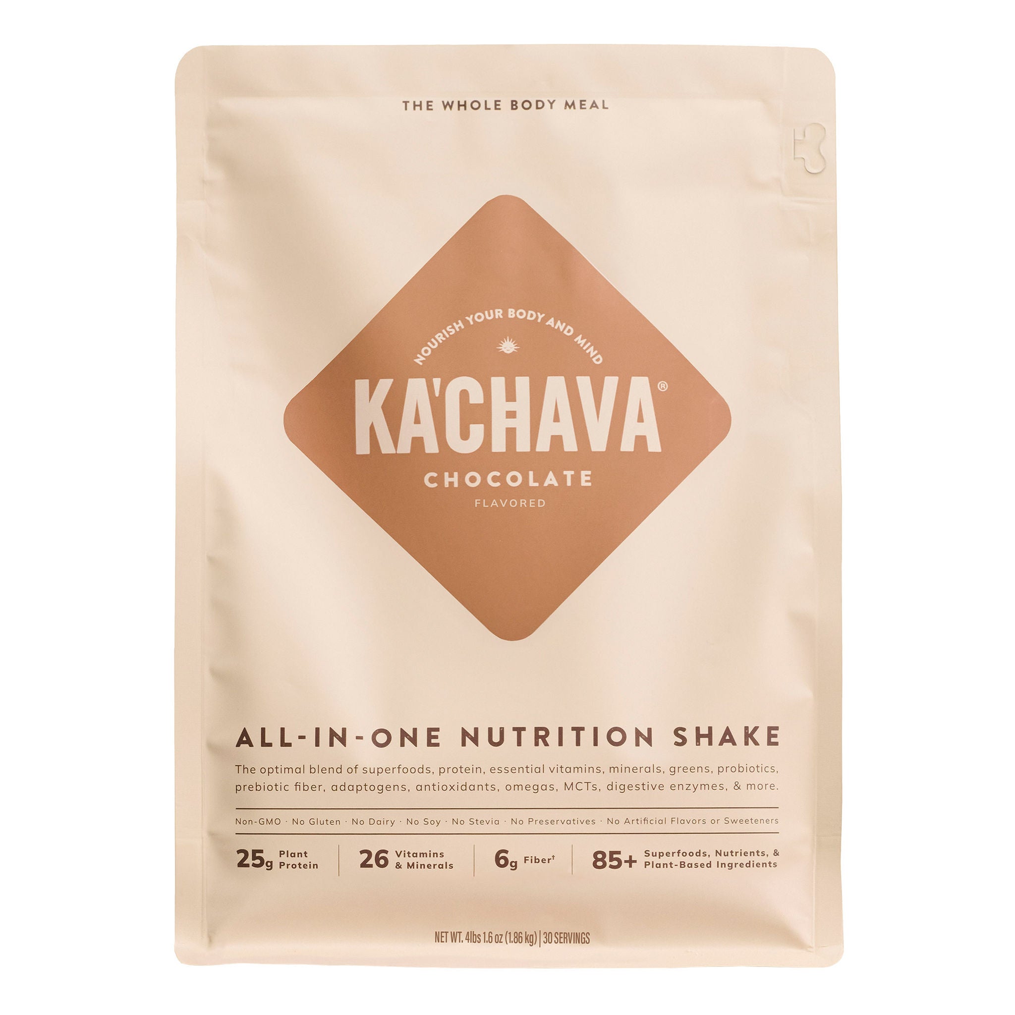 Ka'Chava All-In-One Nutrition Plant Based Shake, Chocolate, 30 Servings, 4.16 lbs 1 Ka'Chava All-In-One Nutrition Plant Based Shake, Chocolate, 30 Servings, 4.16 lbs