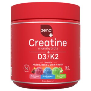Zena Creatine Gummies + D3/k2, Variety Pack