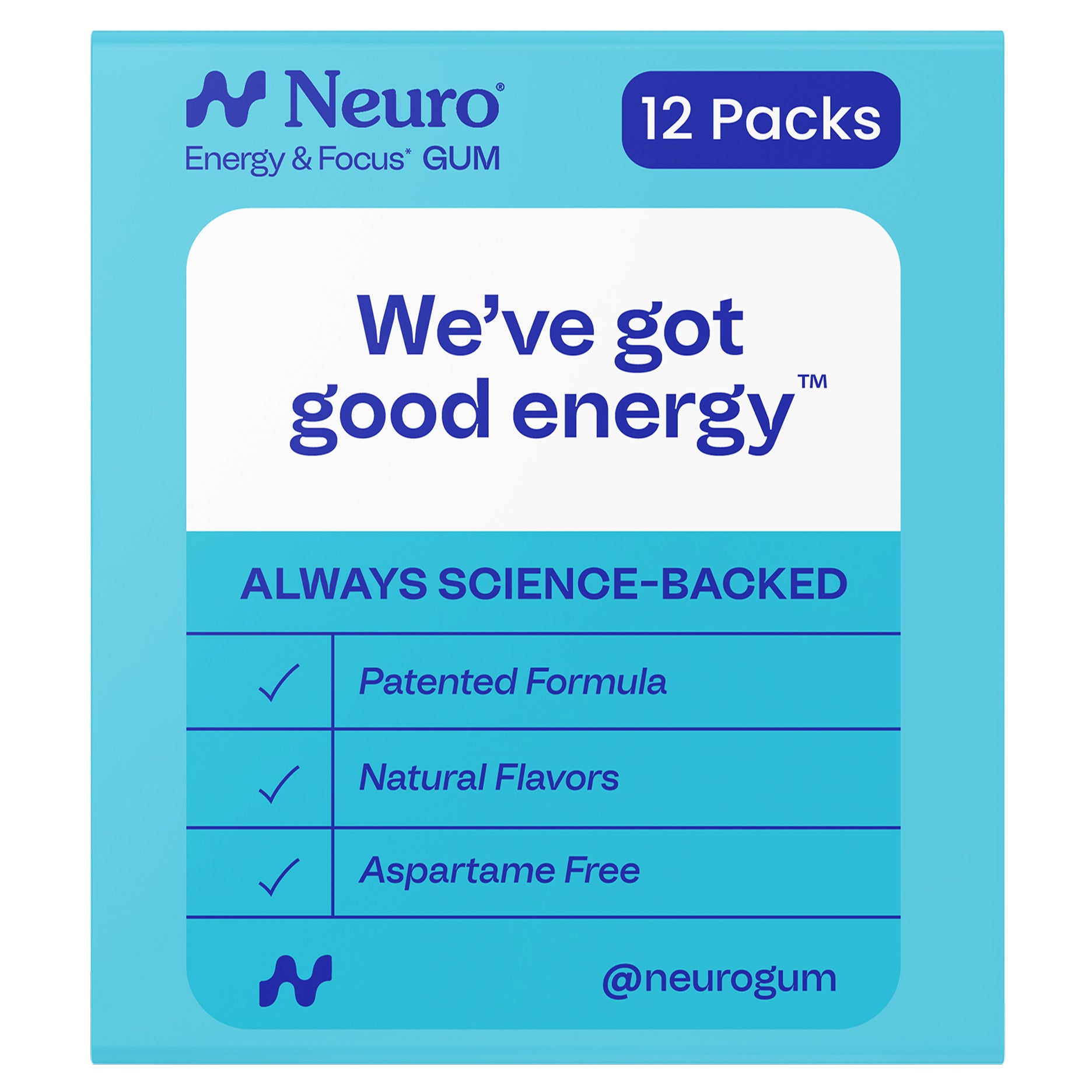 Neuro Energy & Focus Gum, Peppermint and Spearmint, 12-packs, 72 Total Pieces 4 Neuro Energy & Focus Gum, Peppermint and Spearmint, 12-packs, 72 Total Pieces - Image 4