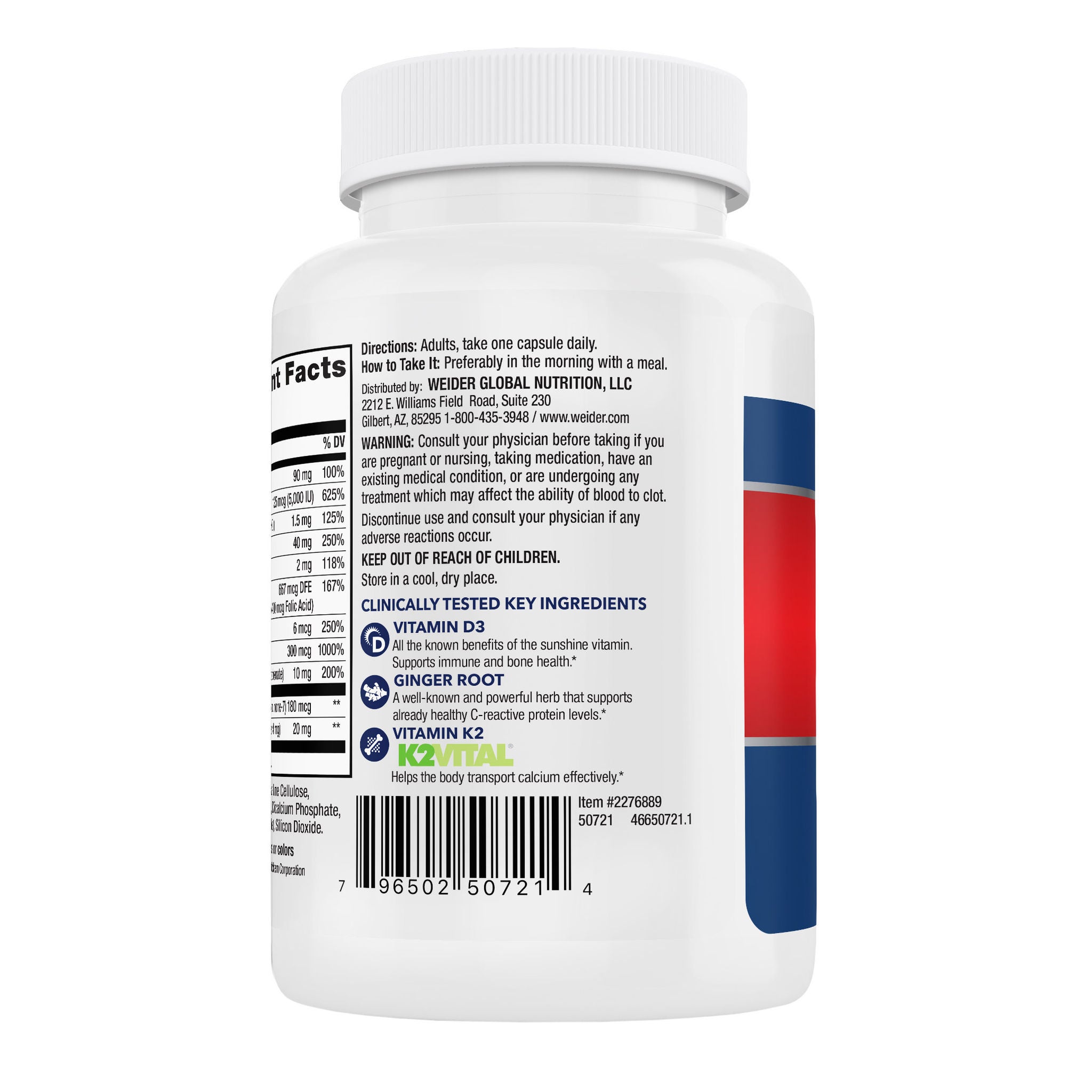 Weider Artery Health with Vitamin K2 Plus D3, 90 Veggie Caps 4 Weider Artery Health with Vitamin K2 Plus D3, 90 Veggie Caps - Image 4