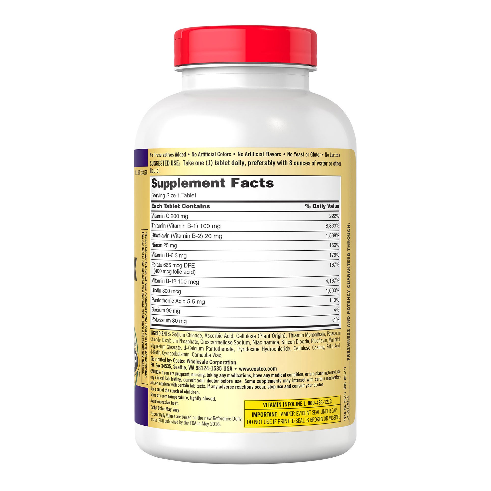 Kirkland Signature Super B-Complex with Electrolytes, 500 Tablets 3 Kirkland Signature Super B-Complex with Electrolytes, 500 Tablets - Image 3