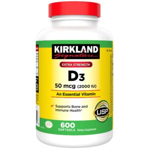 Kirkland Signature Extra Strength D3 50 Mcg., 600 Softgels
