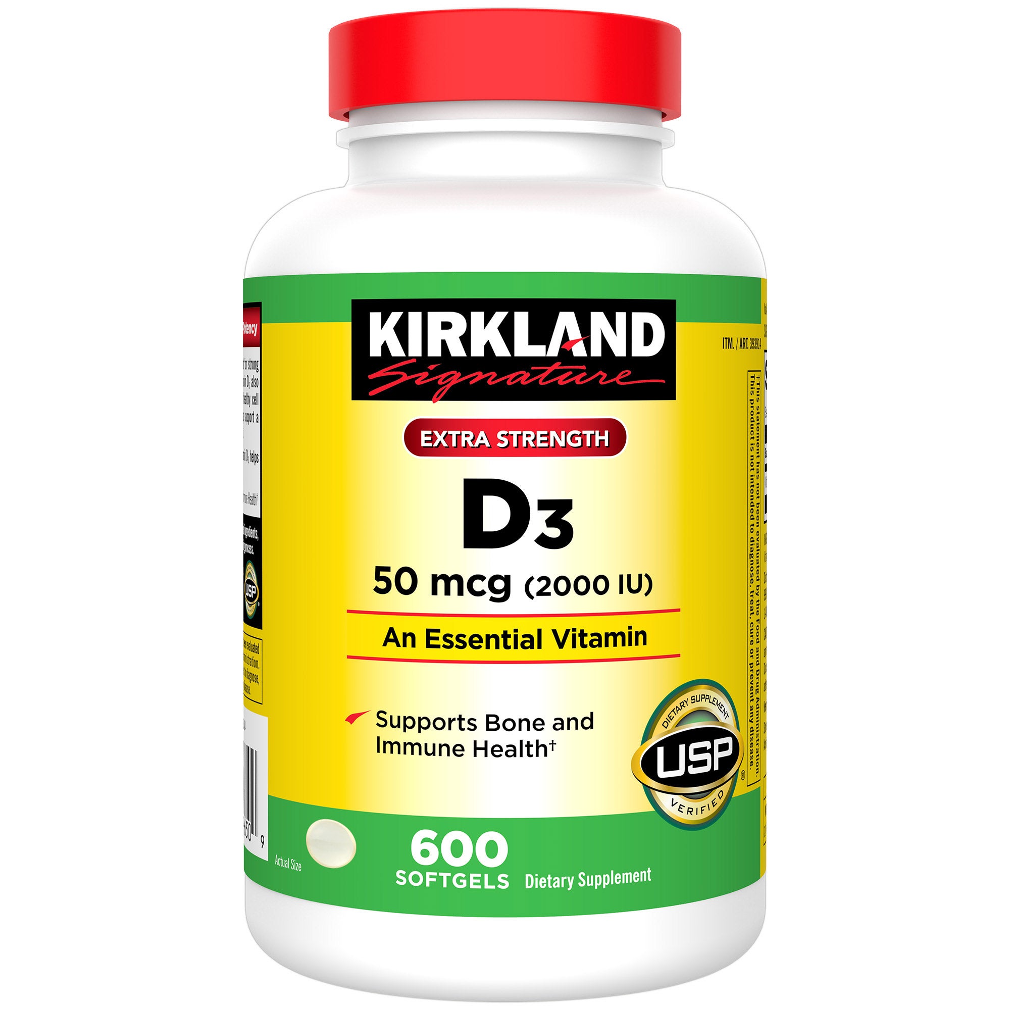 Kirkland Signature Extra Strength D3 50 Mcg., 600 Softgels 1 Kirkland Signature Extra Strength D3 50 Mcg., 600 Softgels