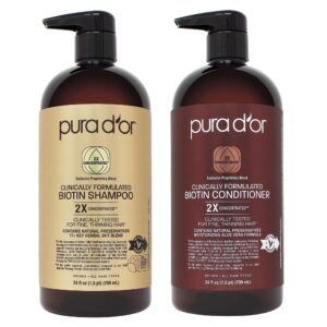 Pura d'or Clinically Formulated Biotin Shampoo & Conditioner Set