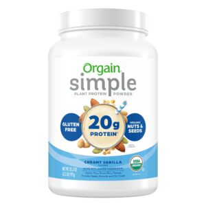 Orgain Usda Organic Simple Plant Protein Powder, Creamy Vanilla, 2.2 lbs