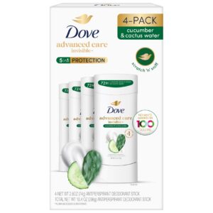 Dove Advanced Care Invisible+ Deodorant, 2.6 oz, 4-pack
