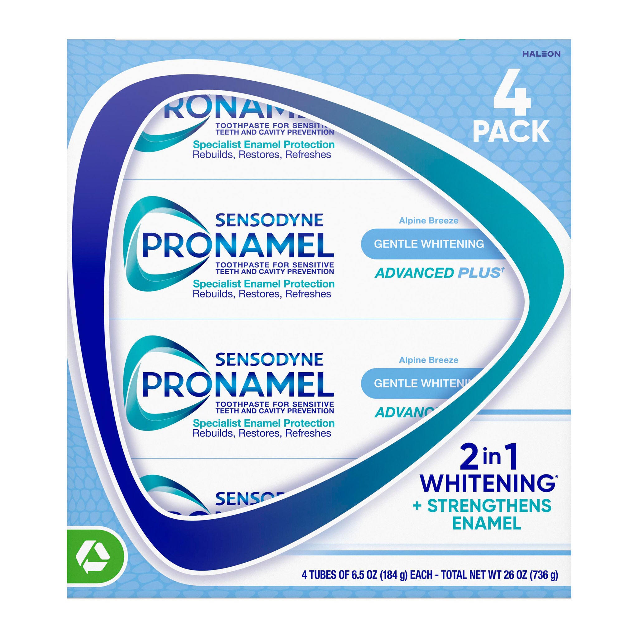 Sensodyne Pronamel Gentle Whitening Advanced Toothpaste, 6.5 oz, 4-pack 1 Sensodyne Pronamel Gentle Whitening Advanced Toothpaste, 6.5 oz, 4-pack