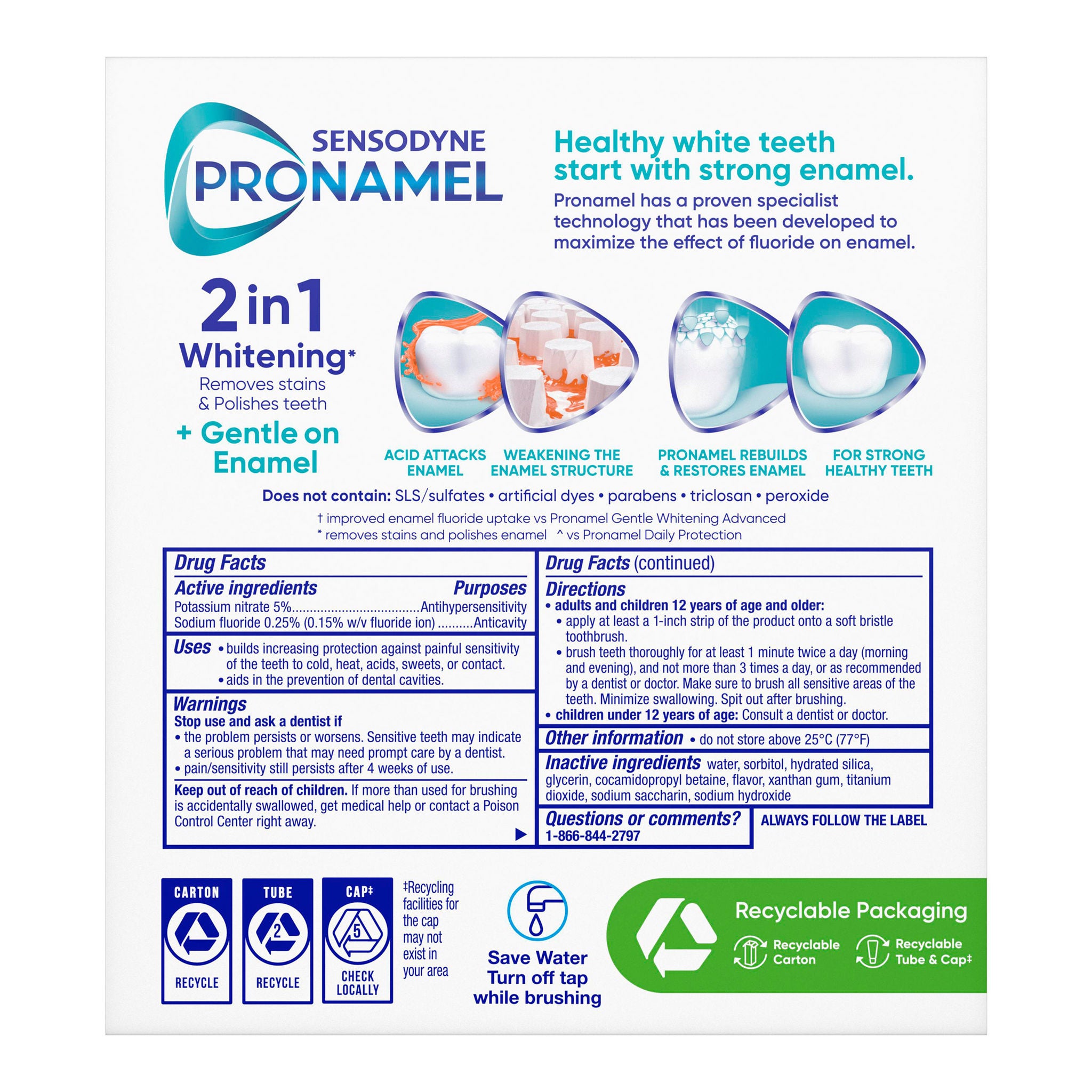 Sensodyne Pronamel Gentle Whitening Advanced Toothpaste, 6.5 oz, 4-pack 2 Sensodyne Pronamel Gentle Whitening Advanced Toothpaste, 6.5 oz, 4-pack - Image 2
