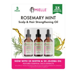 Mielle Rosemary Mint Scalp & Hair Strengthening Oil, 2 fl oz, 3-pack