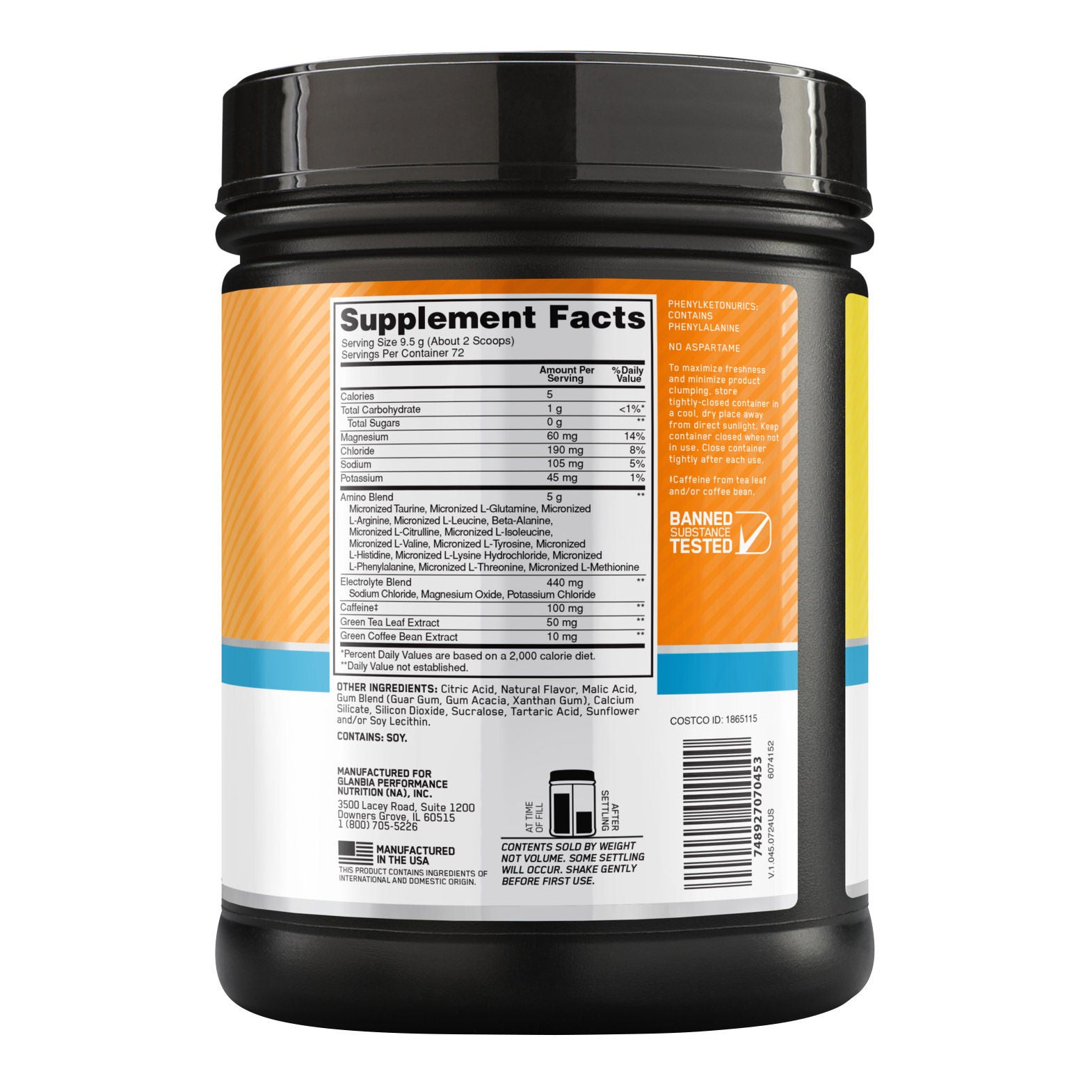 Optimum Nutrition Essential Amino Energy + Electrolytes, Sun Kissed Citrus, 1.5 lbs 3 Optimum Nutrition Essential Amino Energy + Electrolytes, Sun Kissed Citrus, 1.5 lbs - Image 3