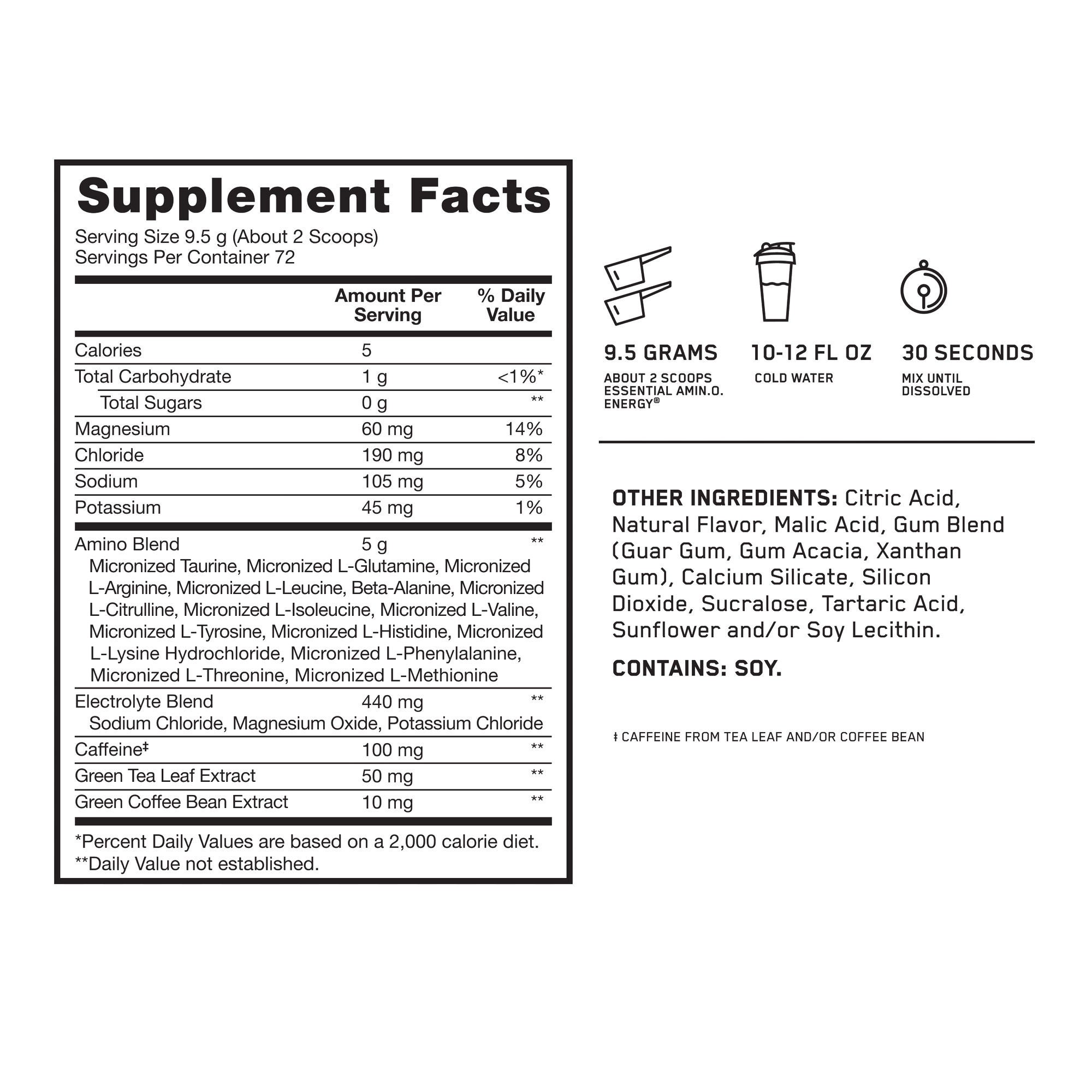 Optimum Nutrition Essential Amino Energy + Electrolytes, Sun Kissed Citrus, 1.5 lbs 4 Optimum Nutrition Essential Amino Energy + Electrolytes, Sun Kissed Citrus, 1.5 lbs - Image 4