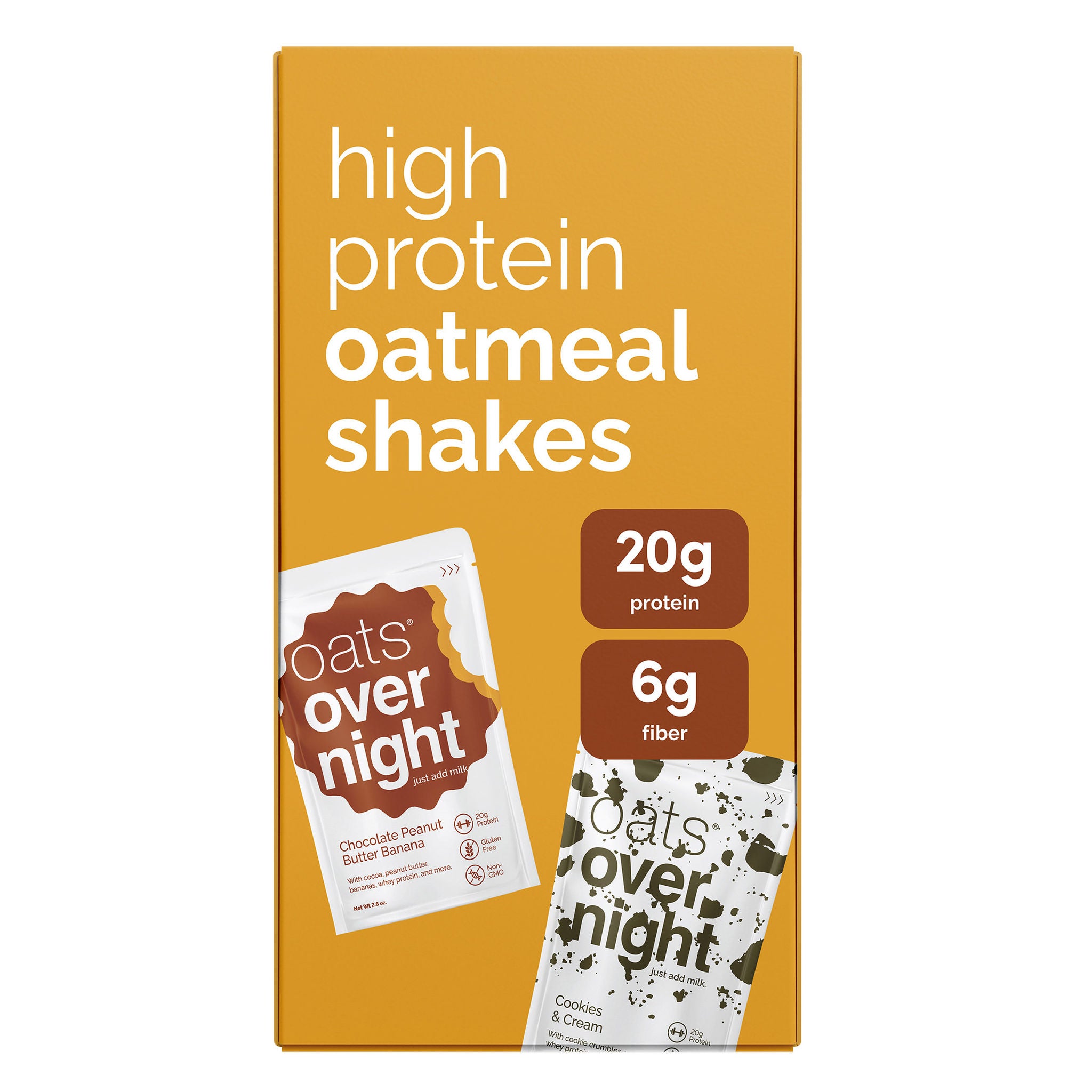 Oats Overnight Variety Pack, 20g Protein Shake, Cookies & Cream & Chocolate Peanut Butter Banana (14-pack + BlenderBottle) 2 Oats Overnight Variety Pack, 20g Protein Shake, Cookies & Cream & Chocolate Peanut Butter Banana (14-pack + BlenderBottle) - Image 2