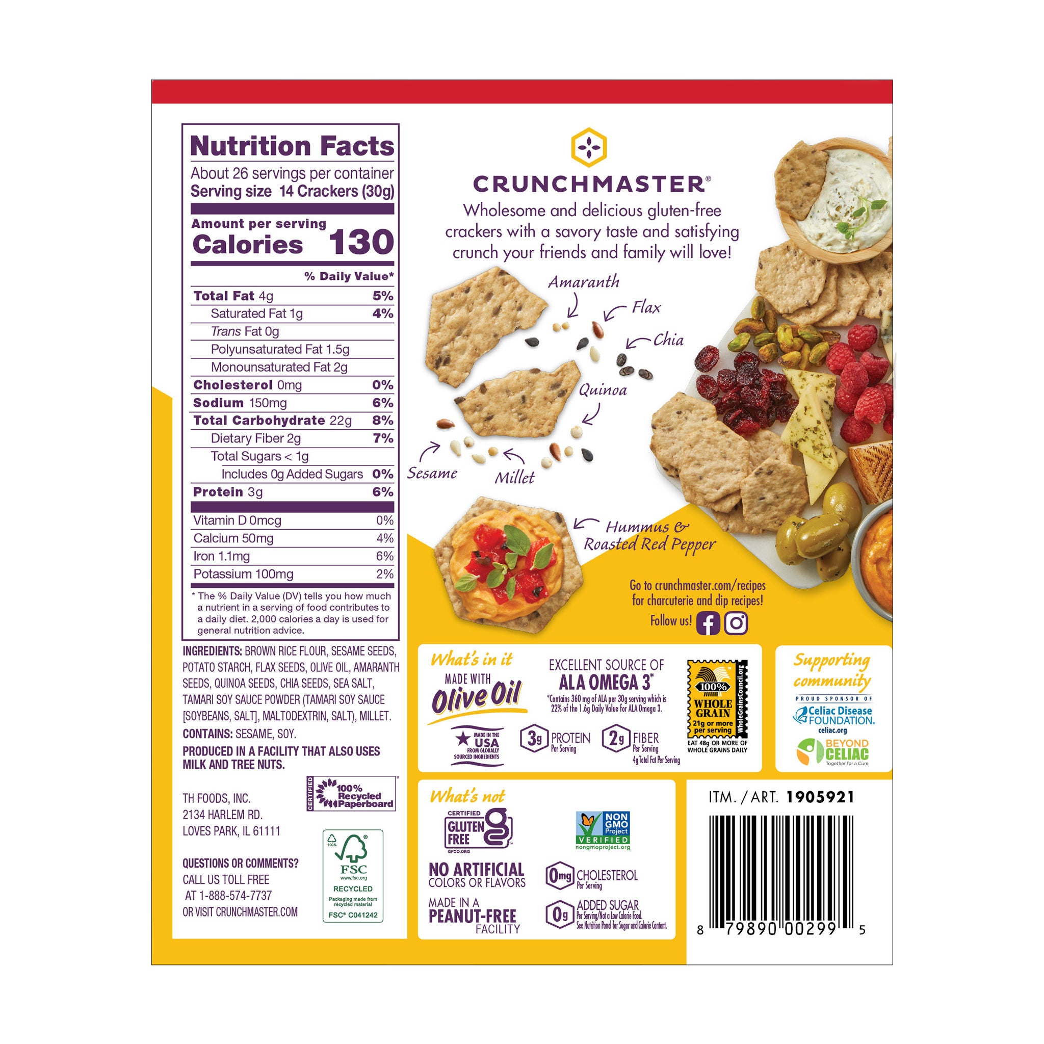 Crunchmaster 6-Seed Multi-Grain Crackers, 28 oz 2 Crunchmaster 6-Seed Multi-Grain Crackers, 28 oz - Image 2