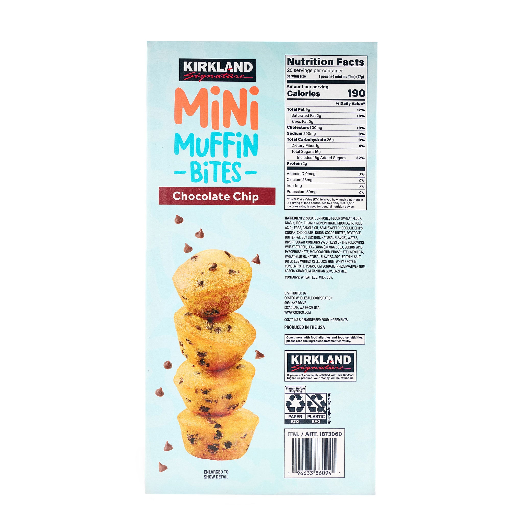 Kirkland Signature Mini Muffin Bites, Chocolate Chip, 1.65 oz, 20-count 3 Kirkland Signature Mini Muffin Bites, Chocolate Chip, 1.65 oz, 20-count - Image 3