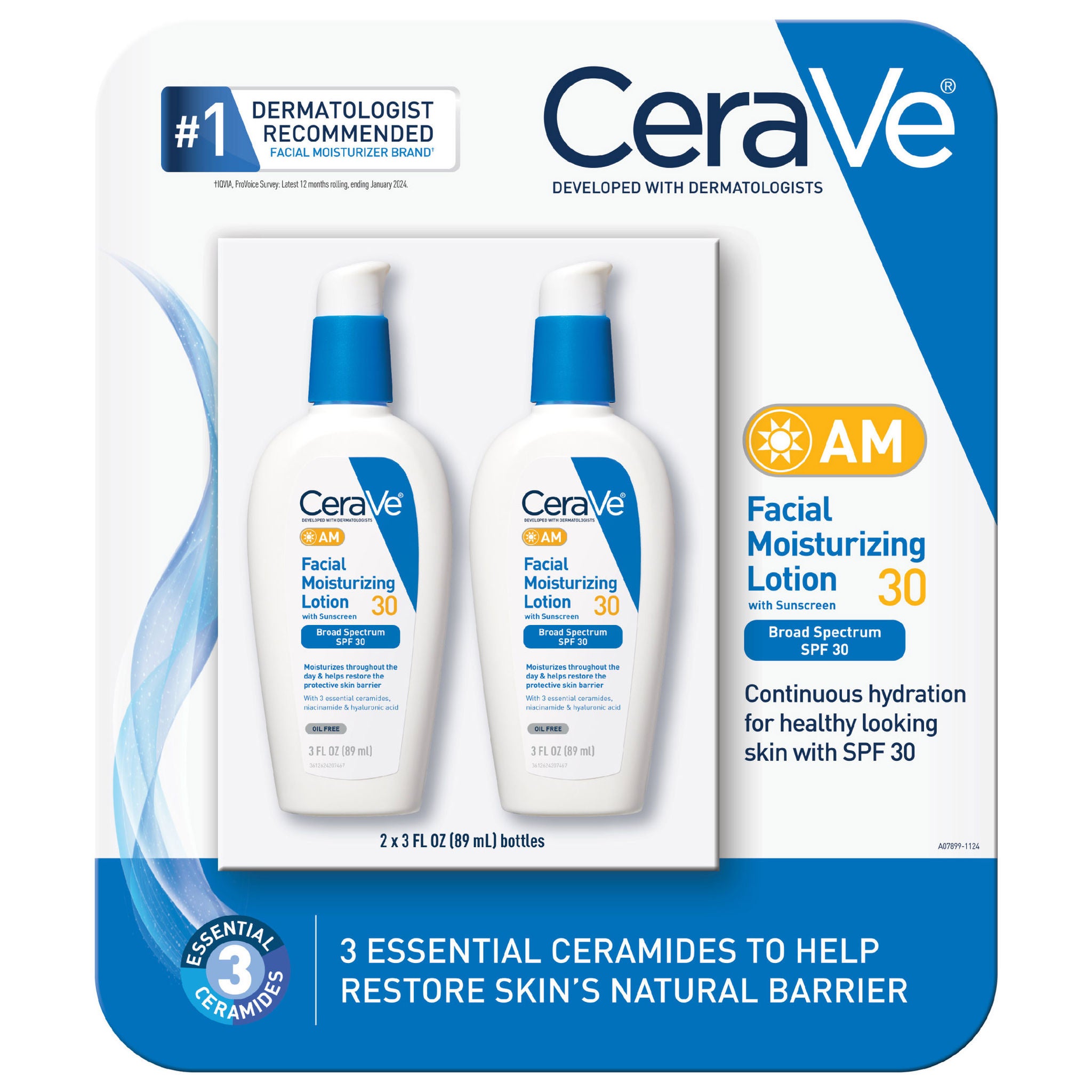 CeraVe AM Facial Moisturizing Lotion 30 SPF, 3 fl oz, 2-pack 1 CeraVe AM Facial Moisturizing Lotion 30 SPF, 3 fl oz, 2-pack