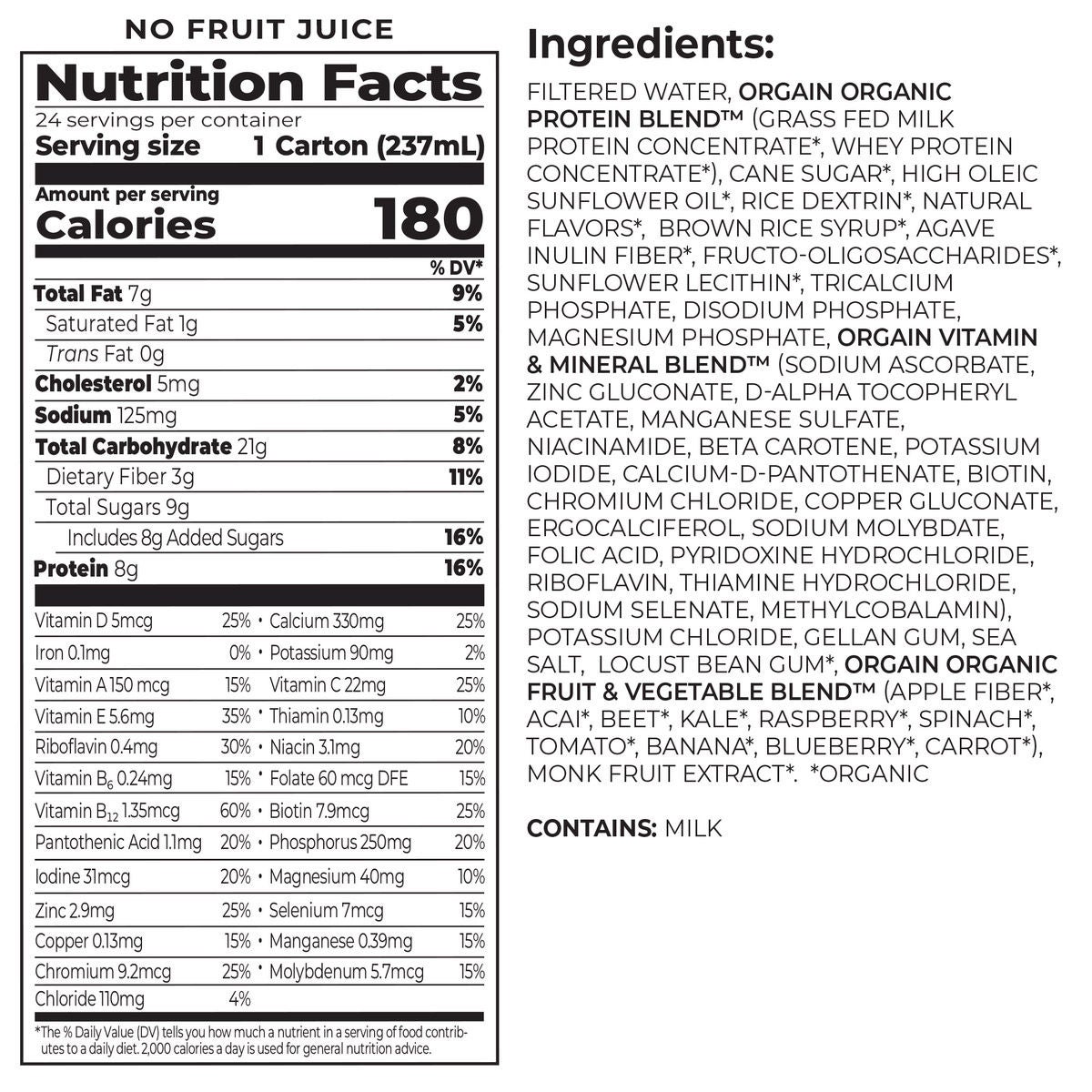 Orgain Usda Organic Kids Nutritional Protein Shake, Vanilla, 8 fl oz, 24-pack 4 Orgain Usda Organic Kids Nutritional Protein Shake, Vanilla, 8 fl oz, 24-pack - Image 4