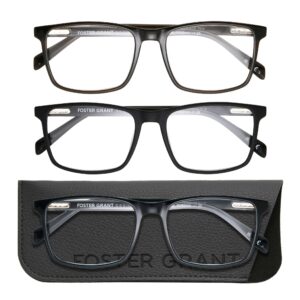 Design Optics by Foster Grant #815 Classic Plastic Square Reading Glasses, 3-pack