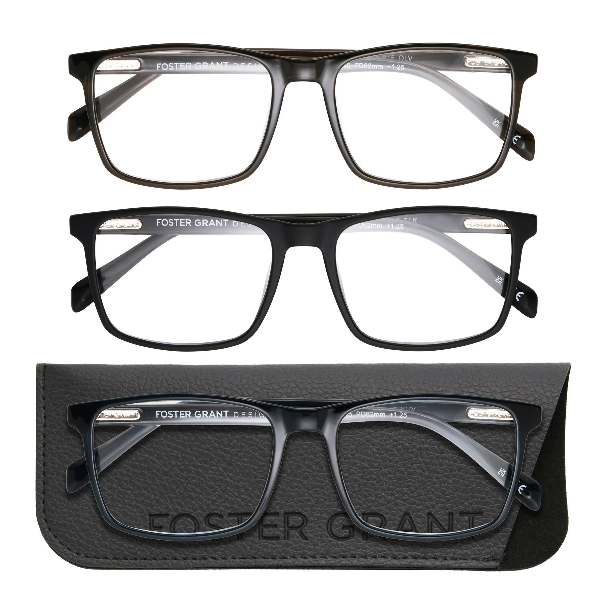 Design Optics by Foster Grant #815 Classic Plastic Square Reading Glasses, 3-pack 1 Design Optics by Foster Grant #815 Classic Plastic Square Reading Glasses, 3-pack