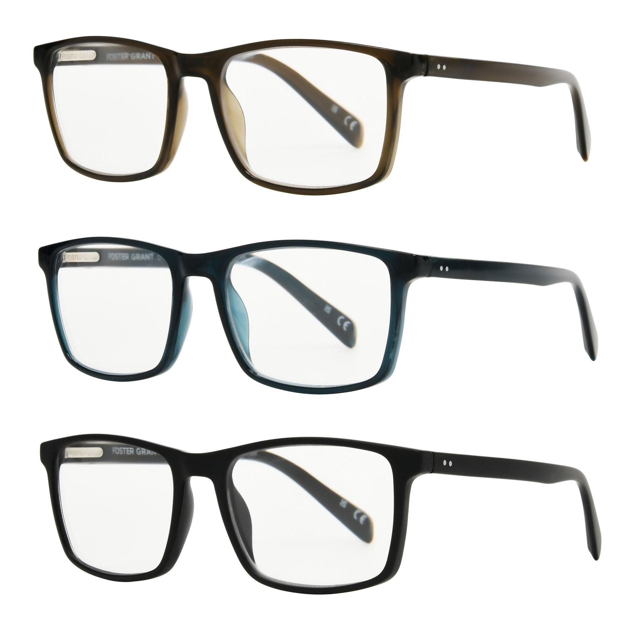 Design Optics by Foster Grant #815 Classic Plastic Square Reading Glasses, 3-pack 3 Design Optics by Foster Grant #815 Classic Plastic Square Reading Glasses, 3-pack - Image 3