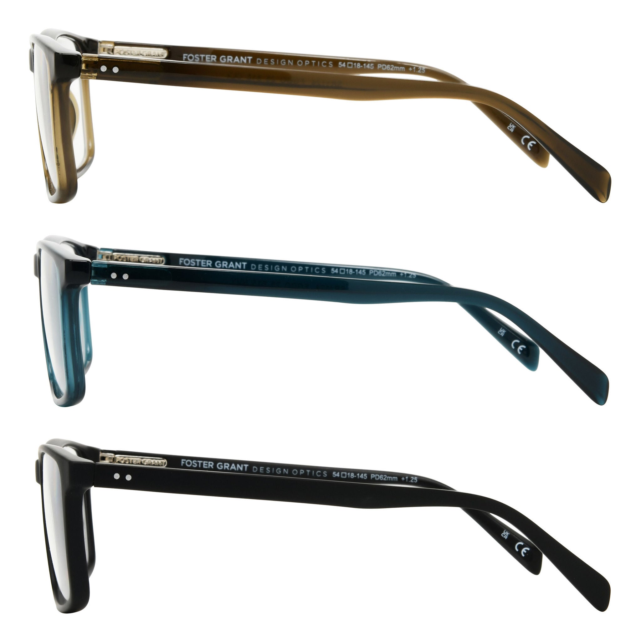 Design Optics by Foster Grant #815 Classic Plastic Square Reading Glasses, 3-pack 4 Design Optics by Foster Grant #815 Classic Plastic Square Reading Glasses, 3-pack - Image 4