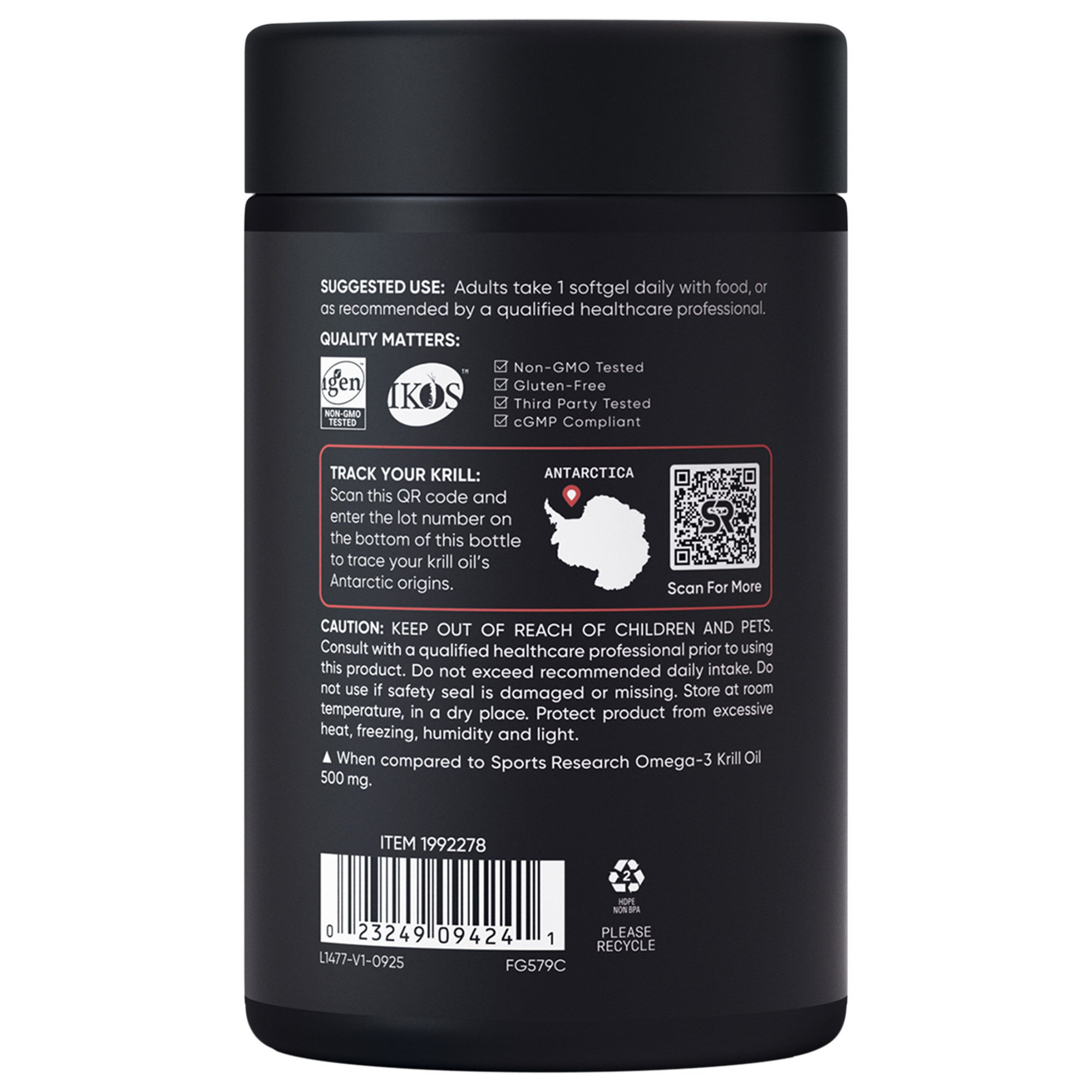 Sports Research Omega-3 Krill Oil Superba2 1000mg, 90ct Softgels 2 Sports Research Omega-3 Krill Oil Superba2 1000mg, 90ct Softgels - Image 2