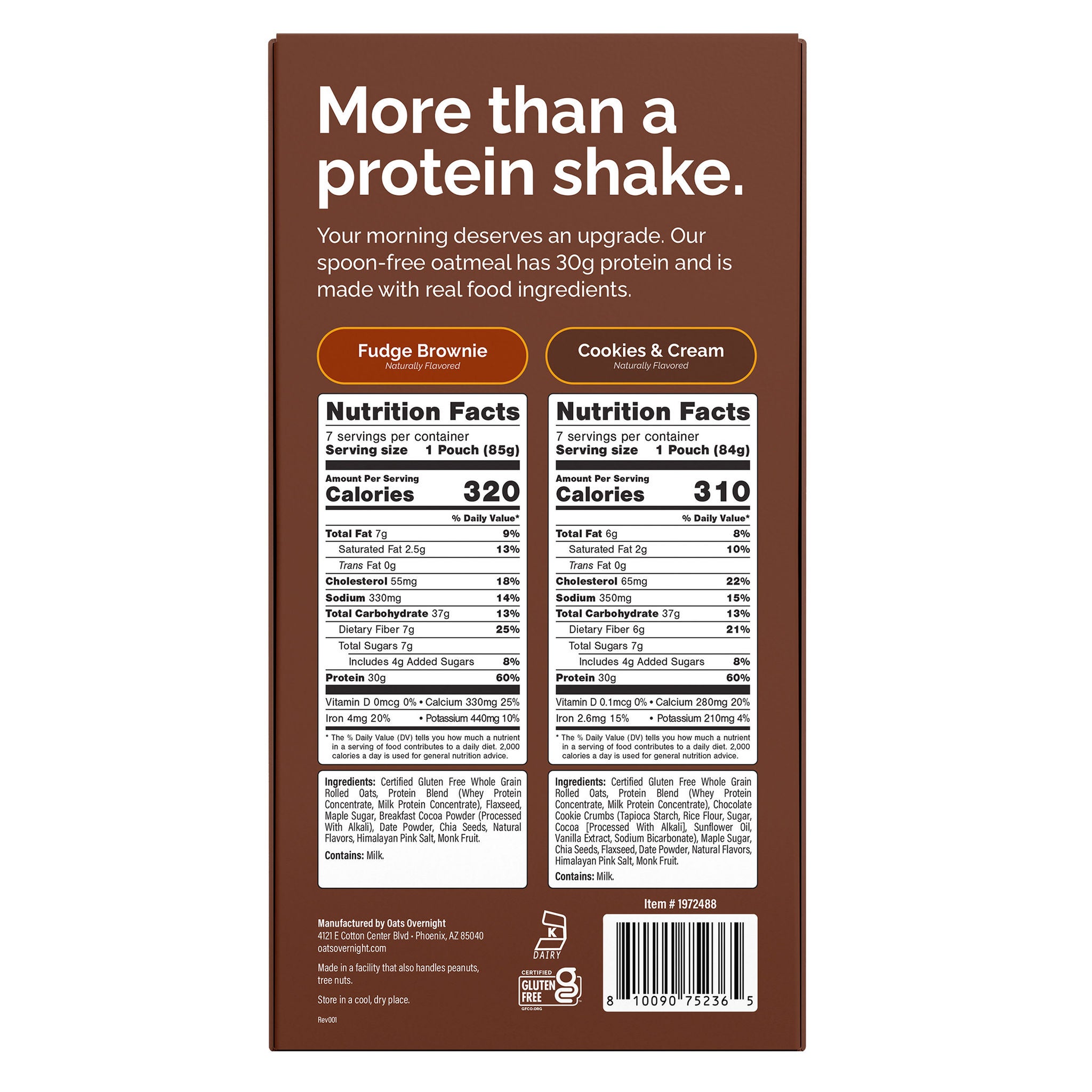 Oats Overnight Variety Pack, 30g Protein Shake, Fudge Brownie, Cookies & Cream, 14-pack 2 Oats Overnight Variety Pack, 30g Protein Shake, Fudge Brownie, Cookies & Cream, 14-pack - Image 2