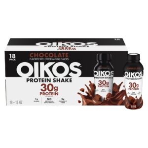 Oikos 30g Chocolate Protein Shake, 12 fl oz, 18-pack