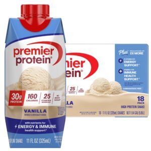 Premier 30g Protein Plus Energy and Immune Support Shakes, Vanilla, 11 fl oz, 18-pack