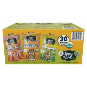 Lesser Evil Organic Snacks, Variety Pack, 30-count