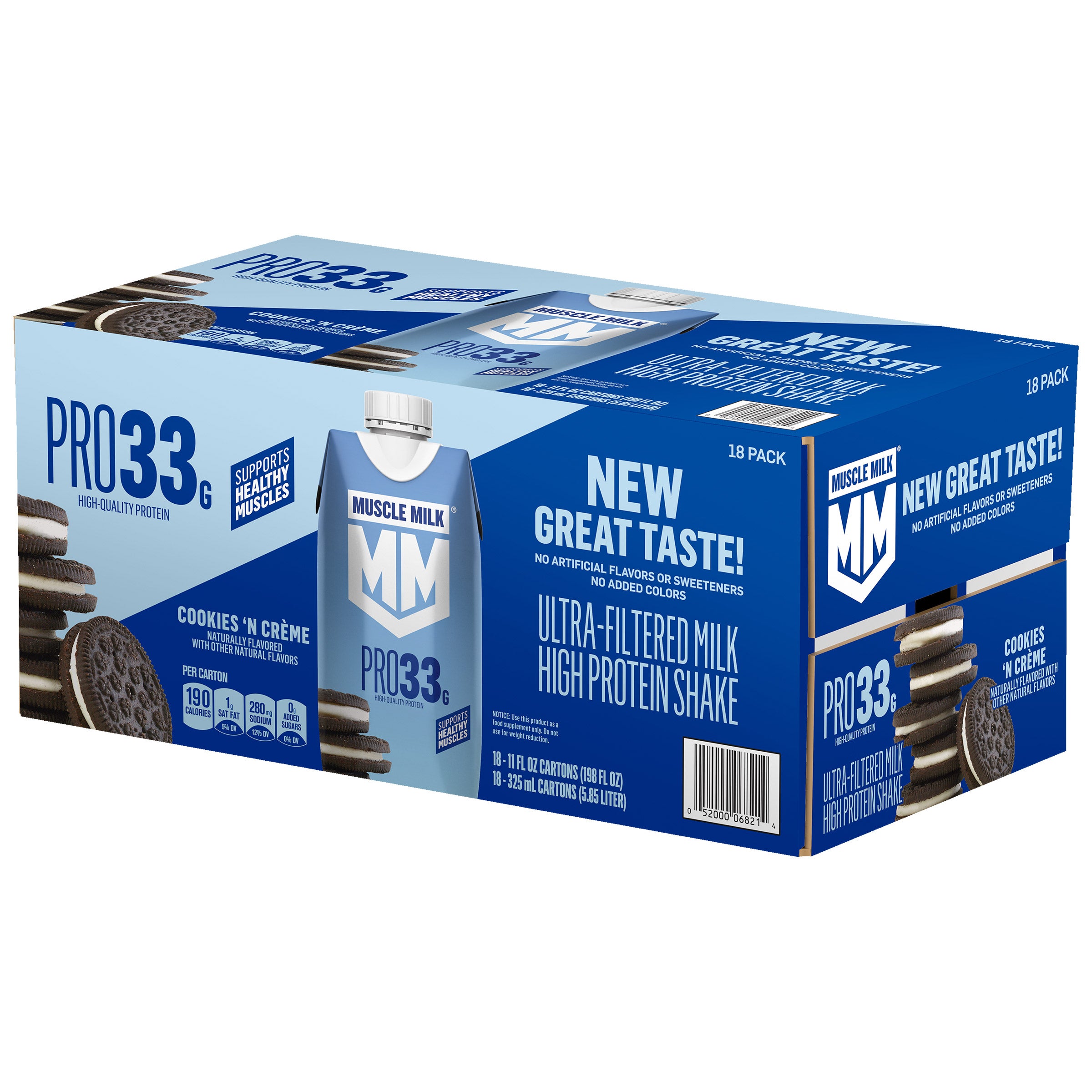Muscle Milk 33g Protein Ultra-Filtered Milk Shake, Cookies 'n Crème, 11 fl oz, 18-pack 2 Muscle Milk 33g Protein Ultra-Filtered Milk Shake, Cookies 'n Crème, 11 fl oz, 18-pack - Image 2