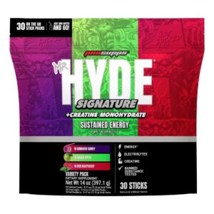 Mr. Hyde Signature Pre-Workout On-The-Go, 30 Individual Serving Stick Packs, Variety Pack