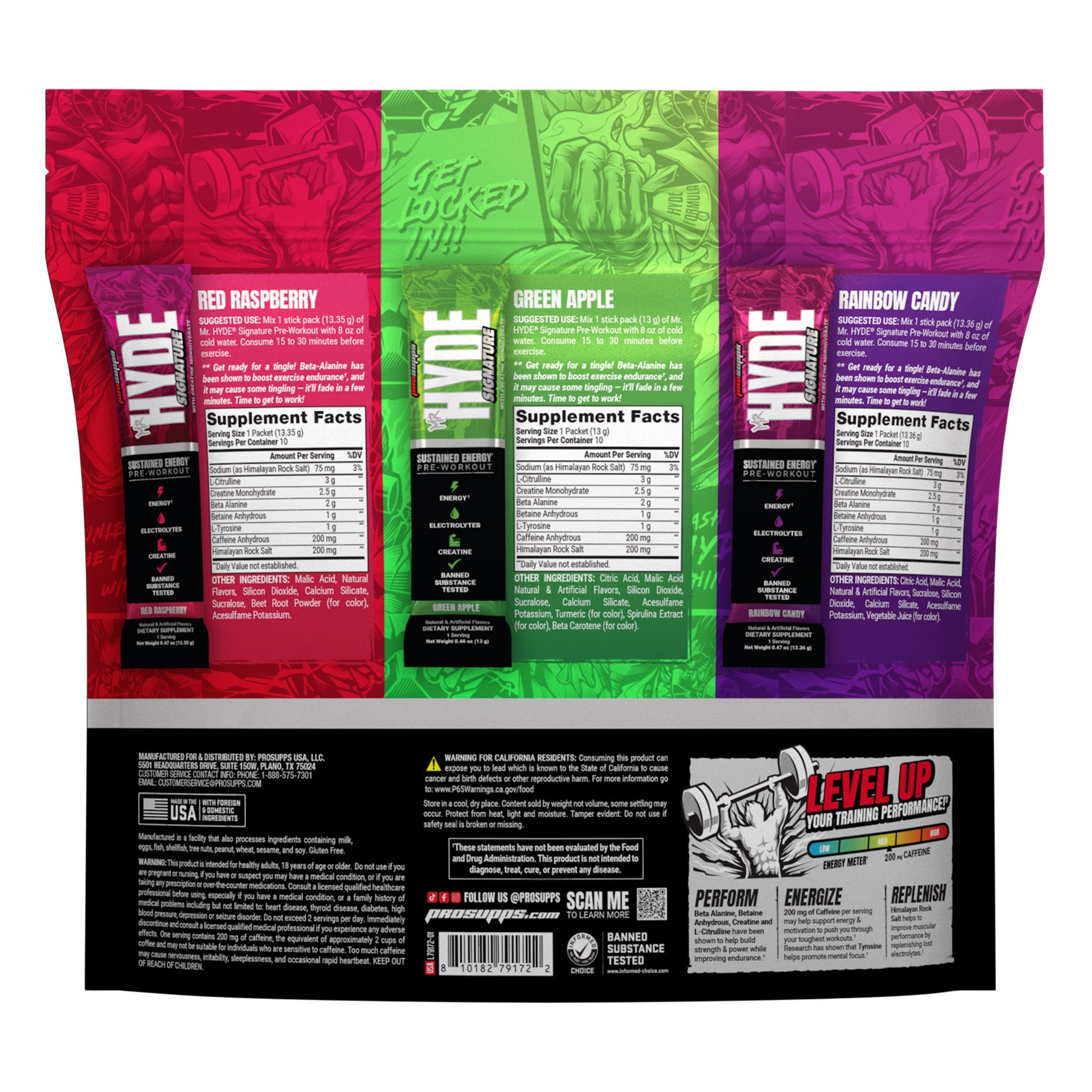 Mr. Hyde Signature Pre-Workout On-The-Go, 30 Individual Serving Stick Packs, Variety Pack 2 Mr. Hyde Signature Pre-Workout On-The-Go, 30 Individual Serving Stick Packs, Variety Pack - Image 2