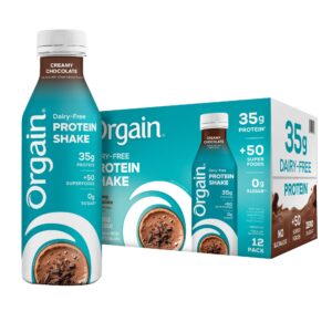 Orgain 35g Dairy Free Protein Shake, Creamy Chocolate 14 fl oz, 12-count