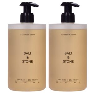Salt & Stone Saffron & Cedar Body Wash, 15.2 fl oz, 2-pack