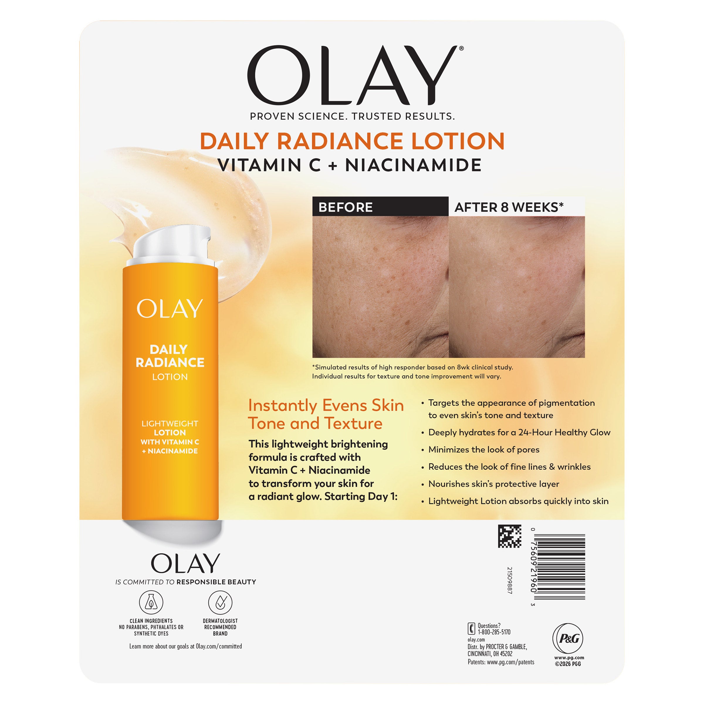 Olay Daily Radiance Lotion Vitamin C + Niacinamide, 1.7 fl oz, 2-pack 2 Olay Daily Radiance Lotion Vitamin C + Niacinamide, 1.7 fl oz, 2-pack - Image 2