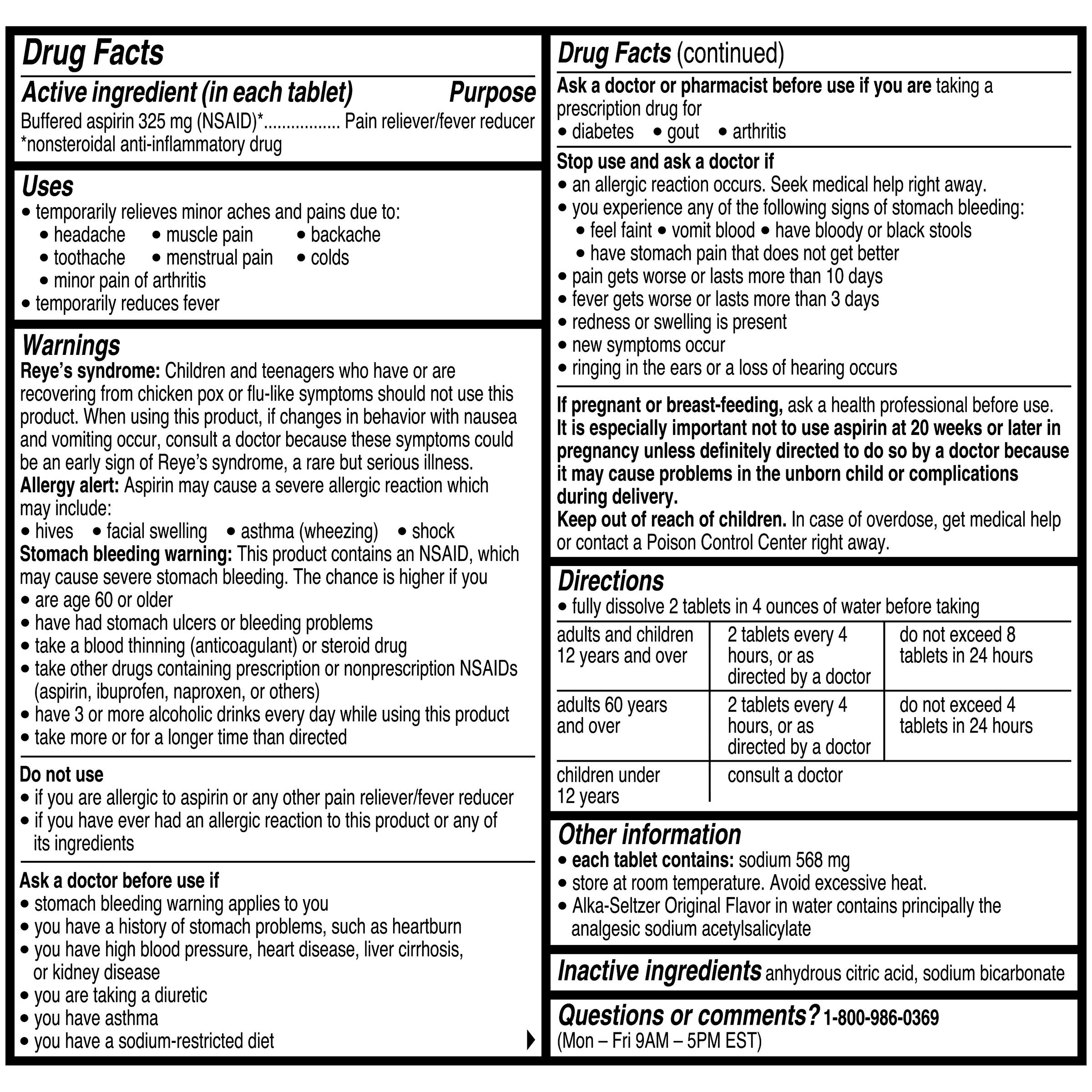 Alka-Seltzer Original, 2 Effervescent Tablets, 58 Pouches 6 Alka-Seltzer Original, 2 Effervescent Tablets, 58 Pouches - Image 6