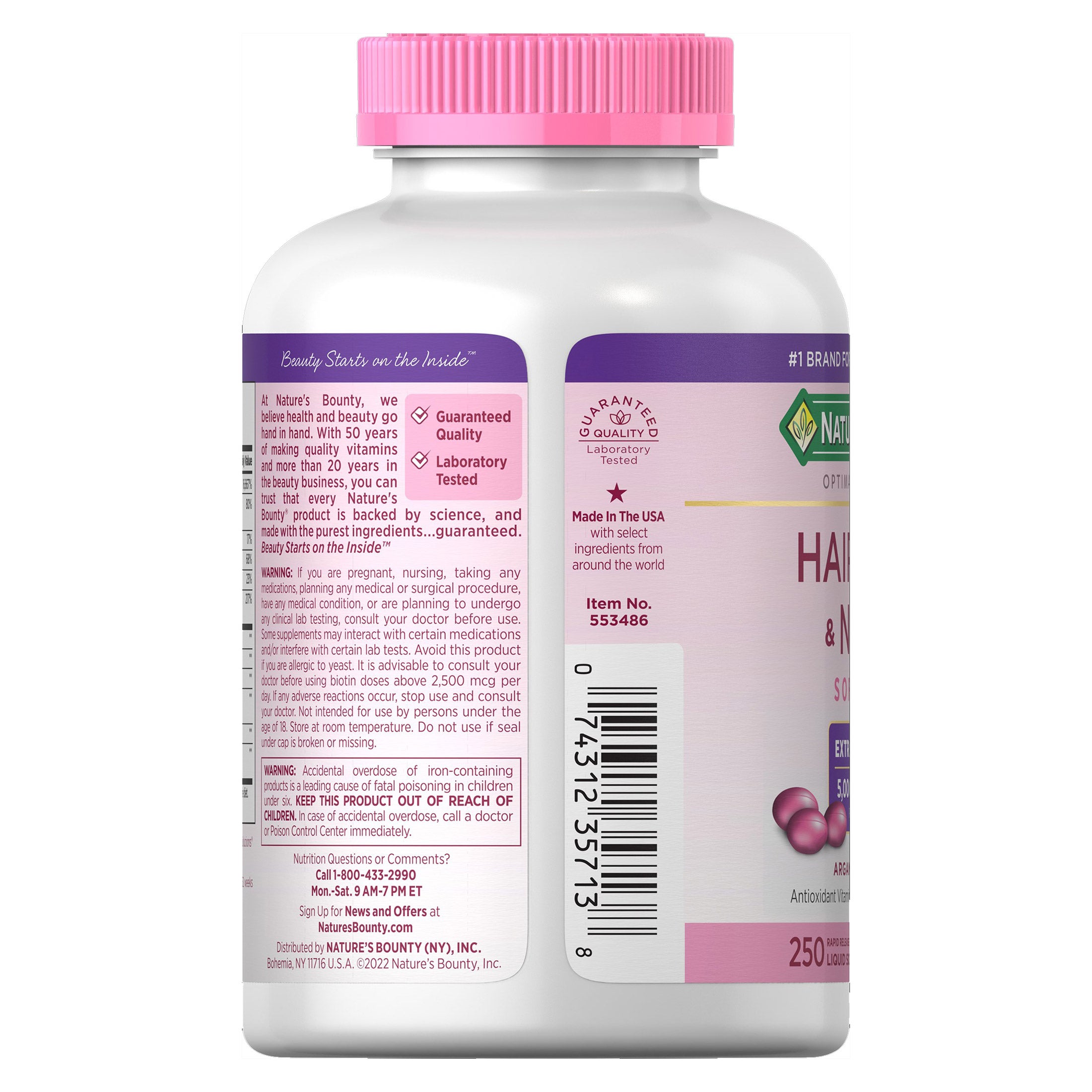 Nature's Bounty Hair, Skin and Nails, 250 Softgels 2 Nature's Bounty Hair, Skin and Nails, 250 Softgels - Image 2