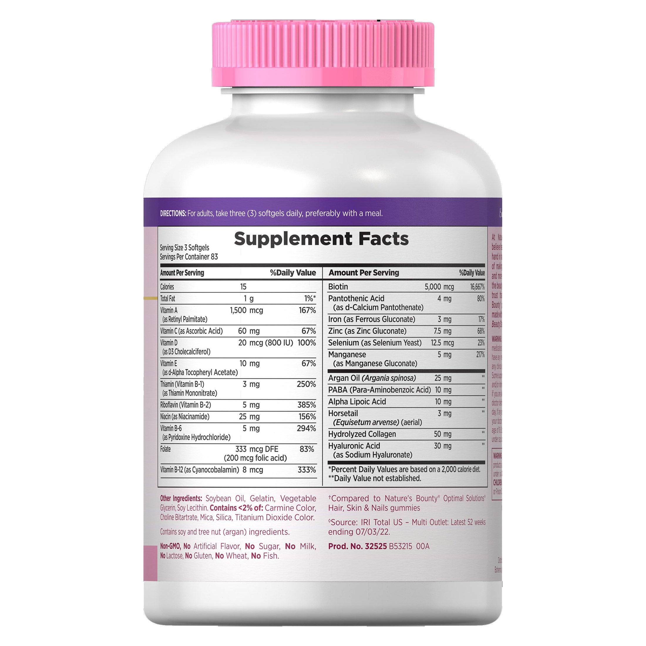 Nature's Bounty Hair, Skin and Nails, 250 Softgels 5 Nature's Bounty Hair, Skin and Nails, 250 Softgels - Image 5