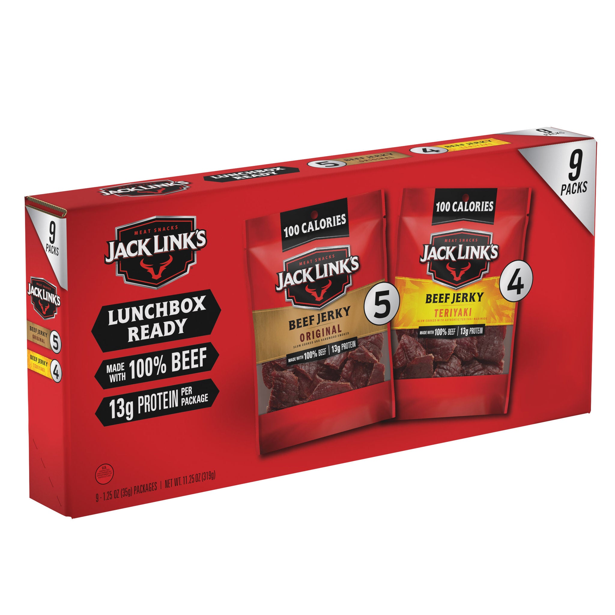 Jack Link's Beef Jerky, Variety Pack, 1.25 oz, 9-count 1 Jack Link's Beef Jerky, Variety Pack, 1.25 oz, 9-count